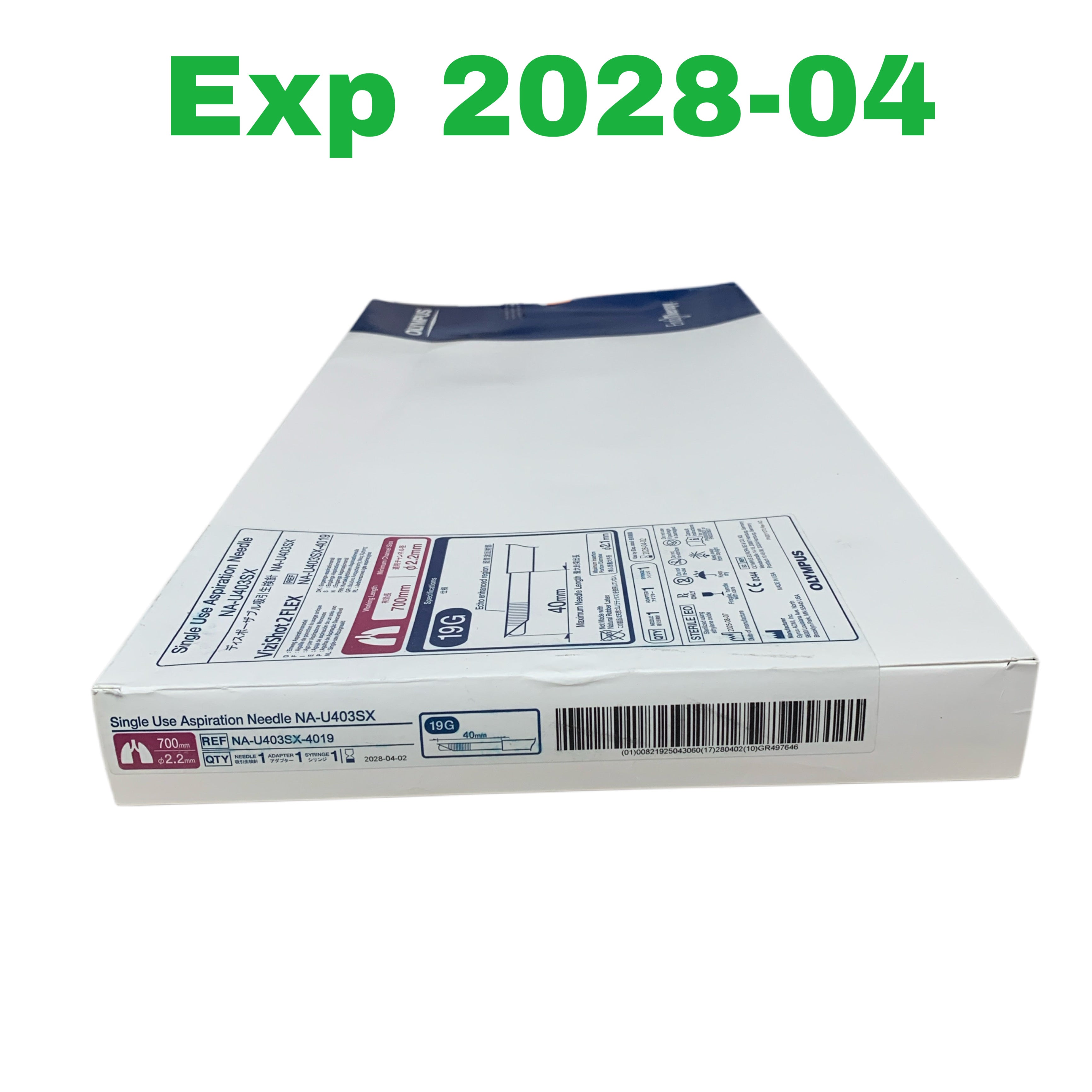 OLYMPUS NA-U403SX-4019 ViziShot 2 FLEX Single Use Aspiration Needle 19G Exp 2028 04