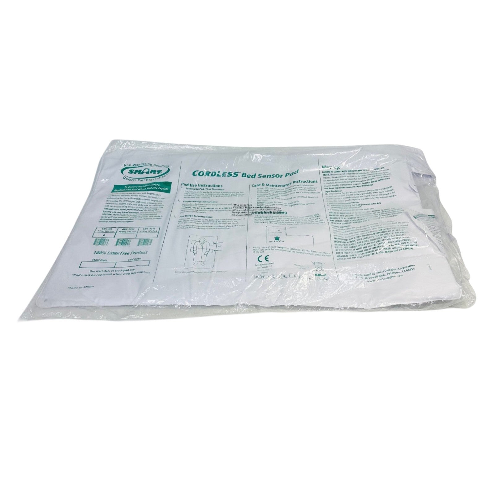 Smart GBT-WI Bed Sensor Pad CordLess 20 X 30 Inch