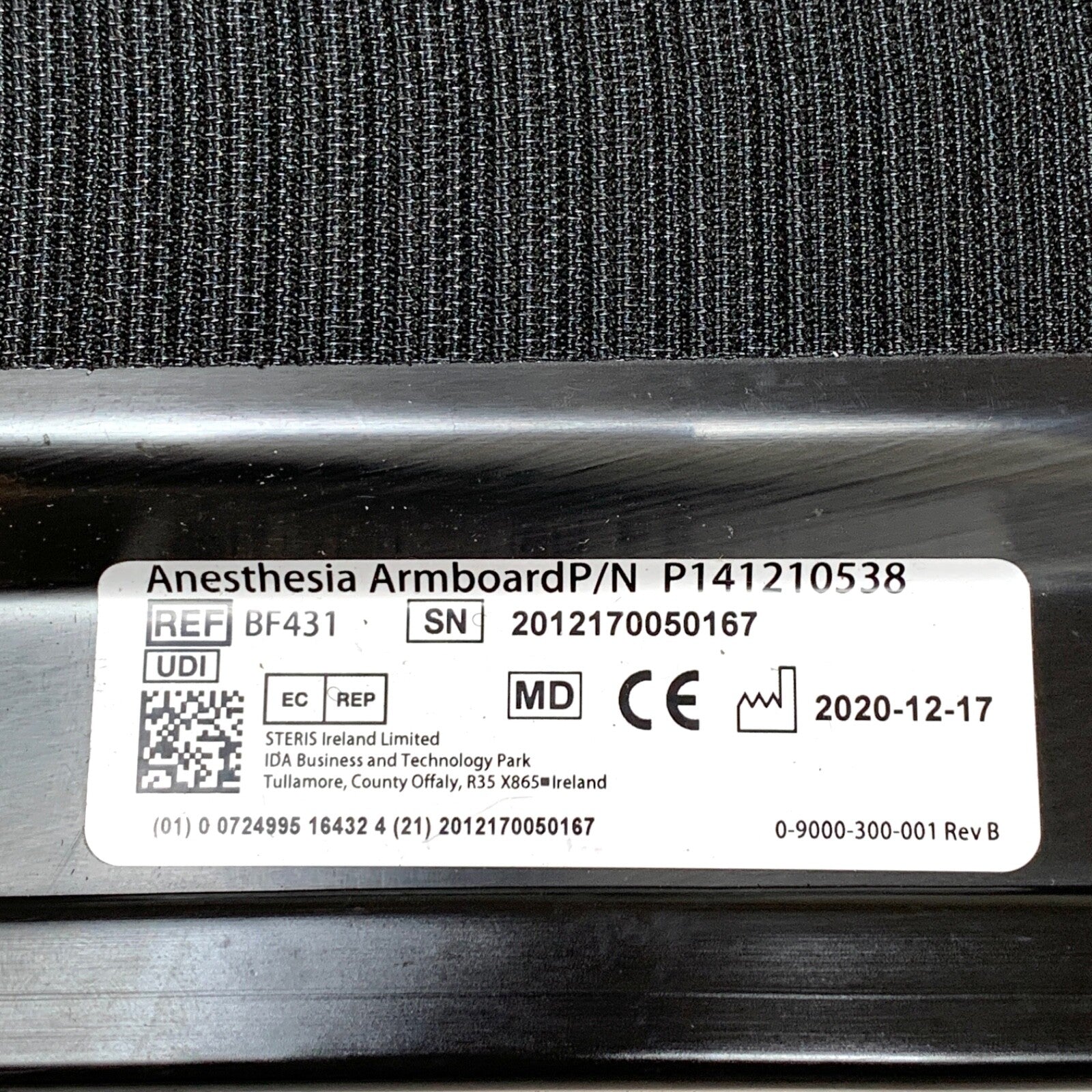 Steris REF BF431, Amsco Anesthesia Armboard, P/N P141210538