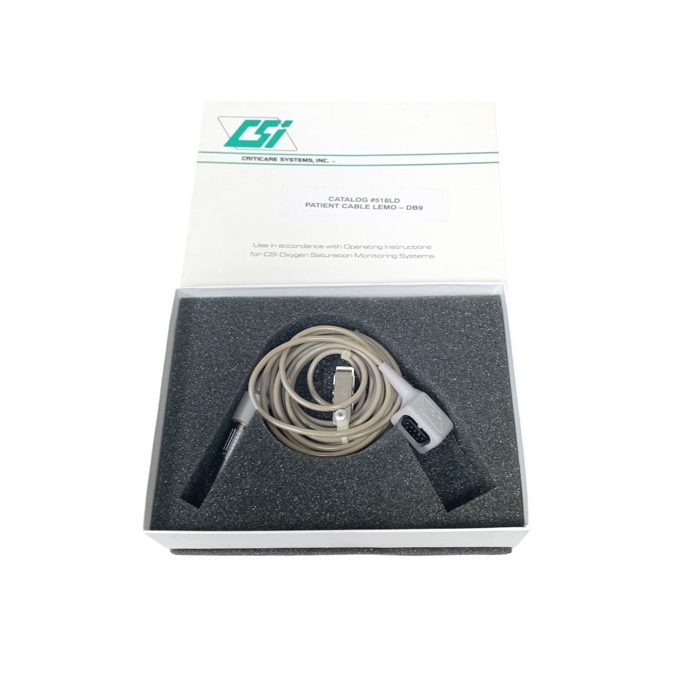 CSI REF 518LD, Patient Cable LEMO to DB9 Oxygen Monitor SpO2