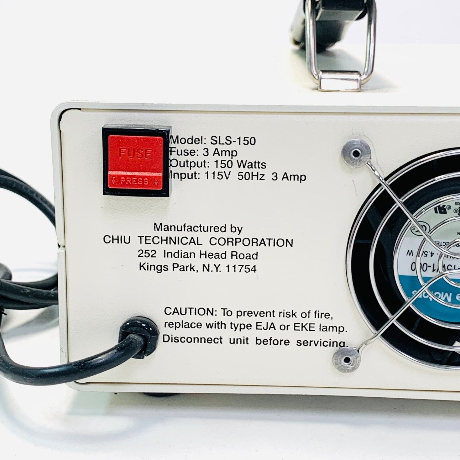 CHIU TECHNICAL Ref SLS-150, FIBEROPTIC LIGHT SOURCE
