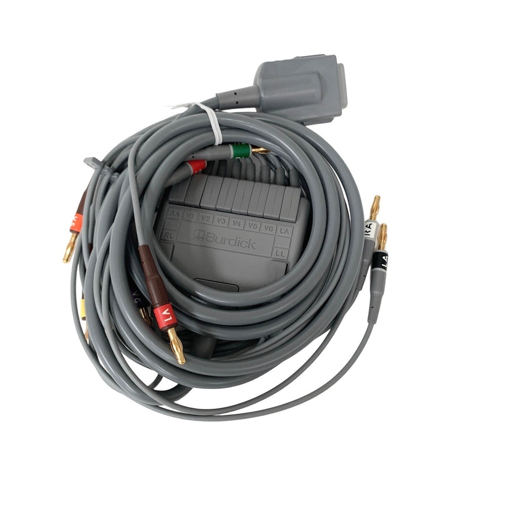 Burdick 007704 ECG Patient Cable 10-Lead AHA Replaceable Leads Cardiac Science