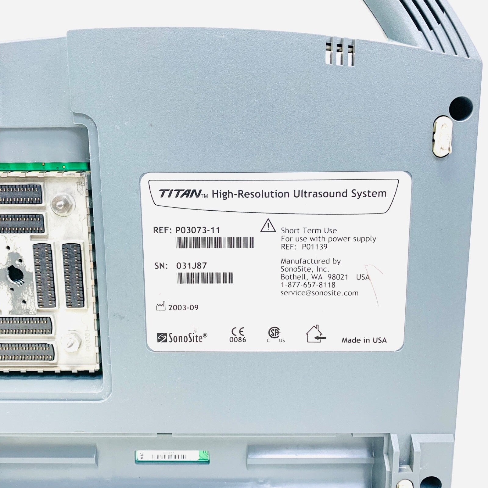 Sonosite REF P03073-11, TITAN ULTRASOUND FOR PARTS