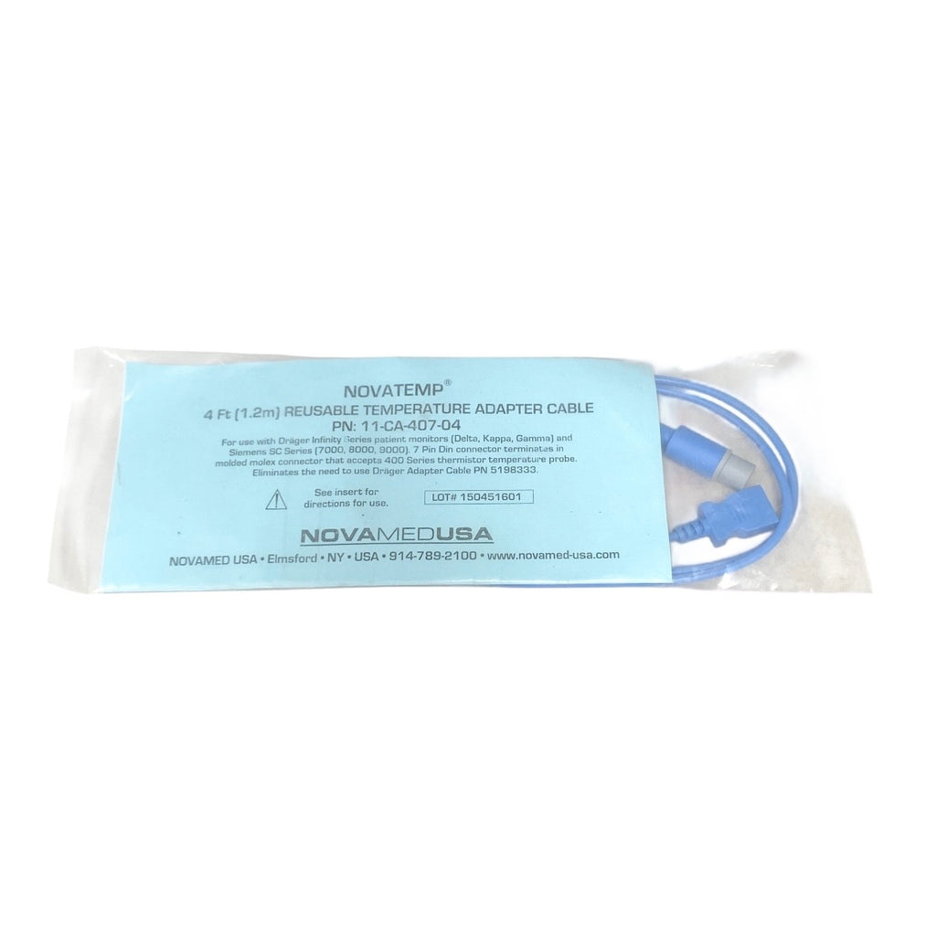Novamed Ref 11-CA-407-04, 4 Ft (1.2m) REUSABLE TEMPERATURE ADAPTER CABLE