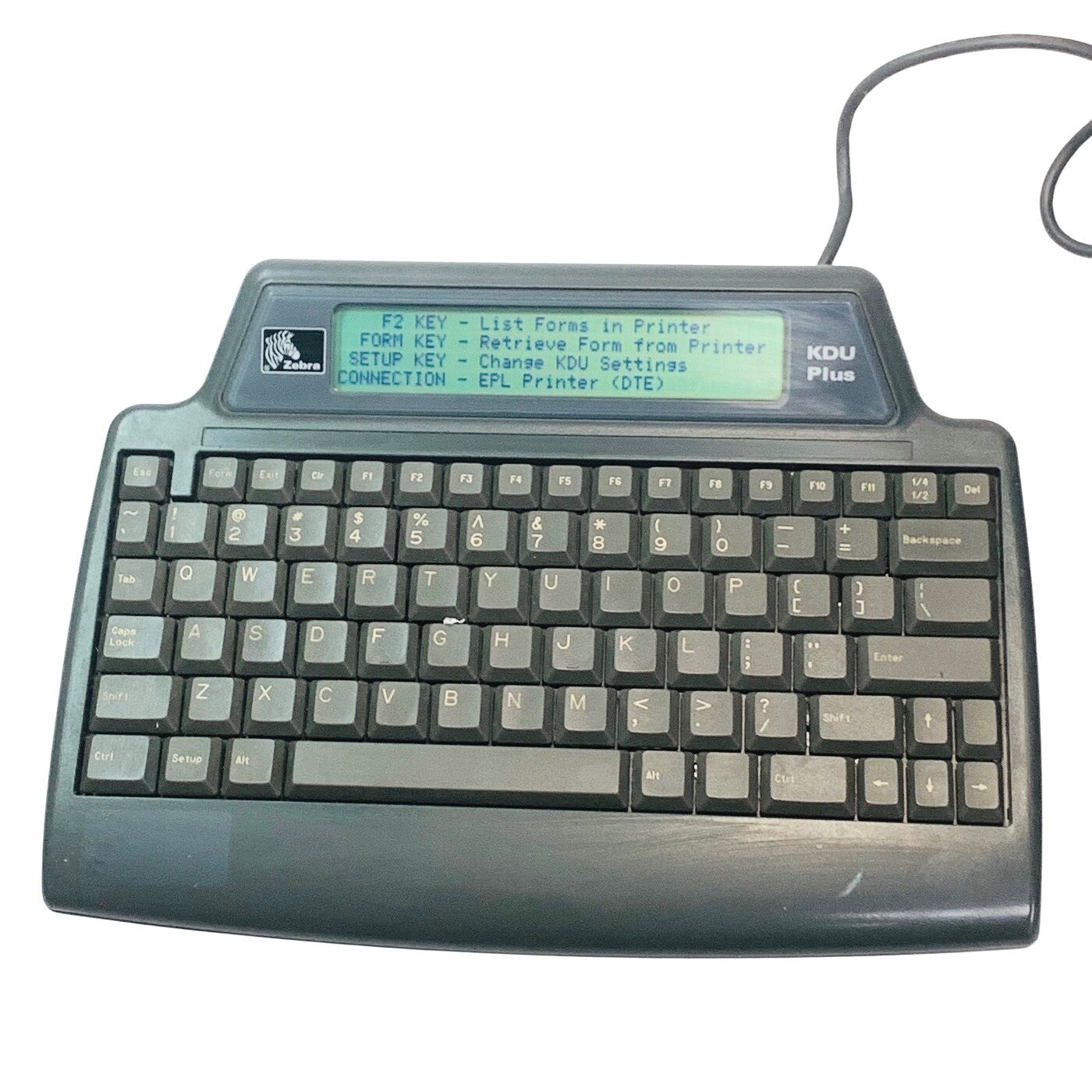 Zebra ref GK420t, THERMAL PRINTER W/ KDUPLUS 120182G-001 KEYBOARD & POWER SUPPLY