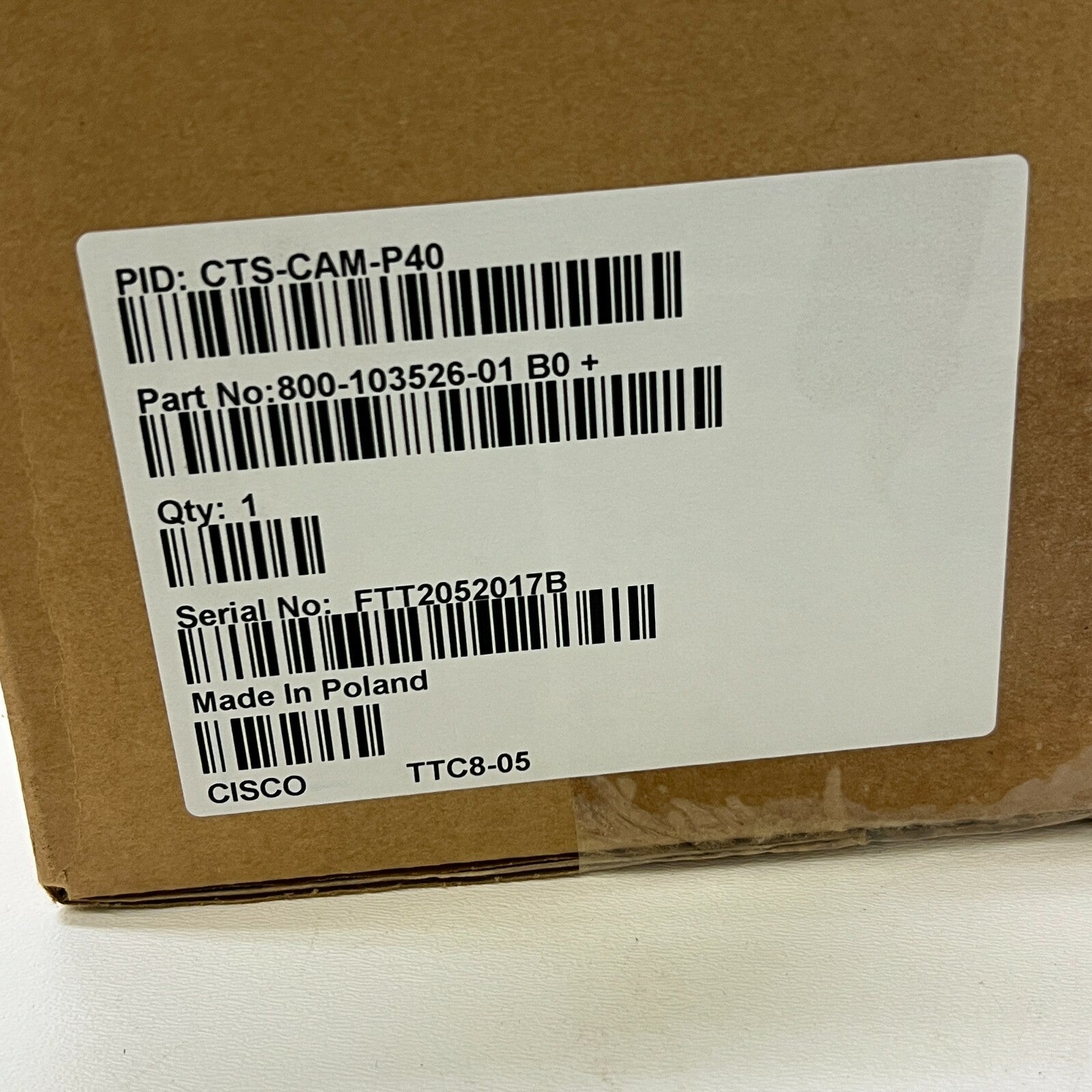CISCO REF 800-103526-01 TELEPRESENCE PRECISION Camera