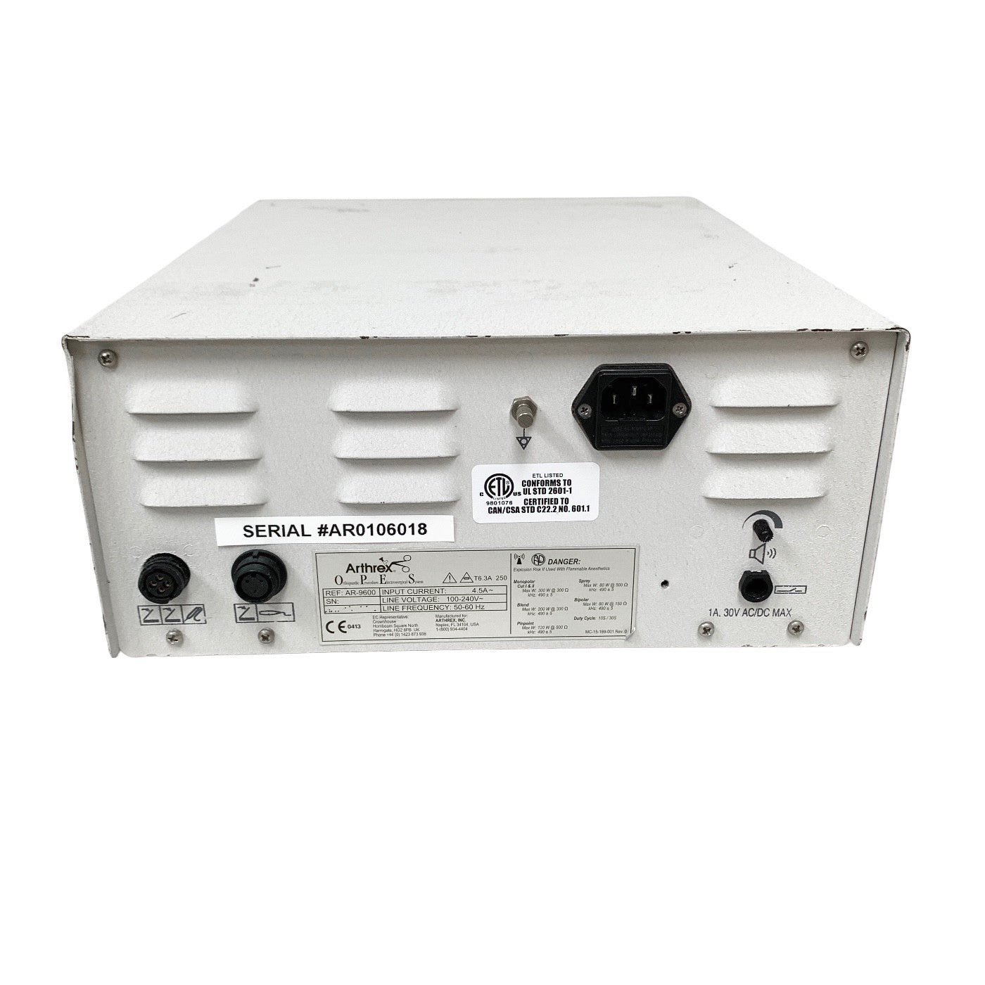Arthrex Ref AR-9600, OPES Orthopedic Procedure Electrosurgical System