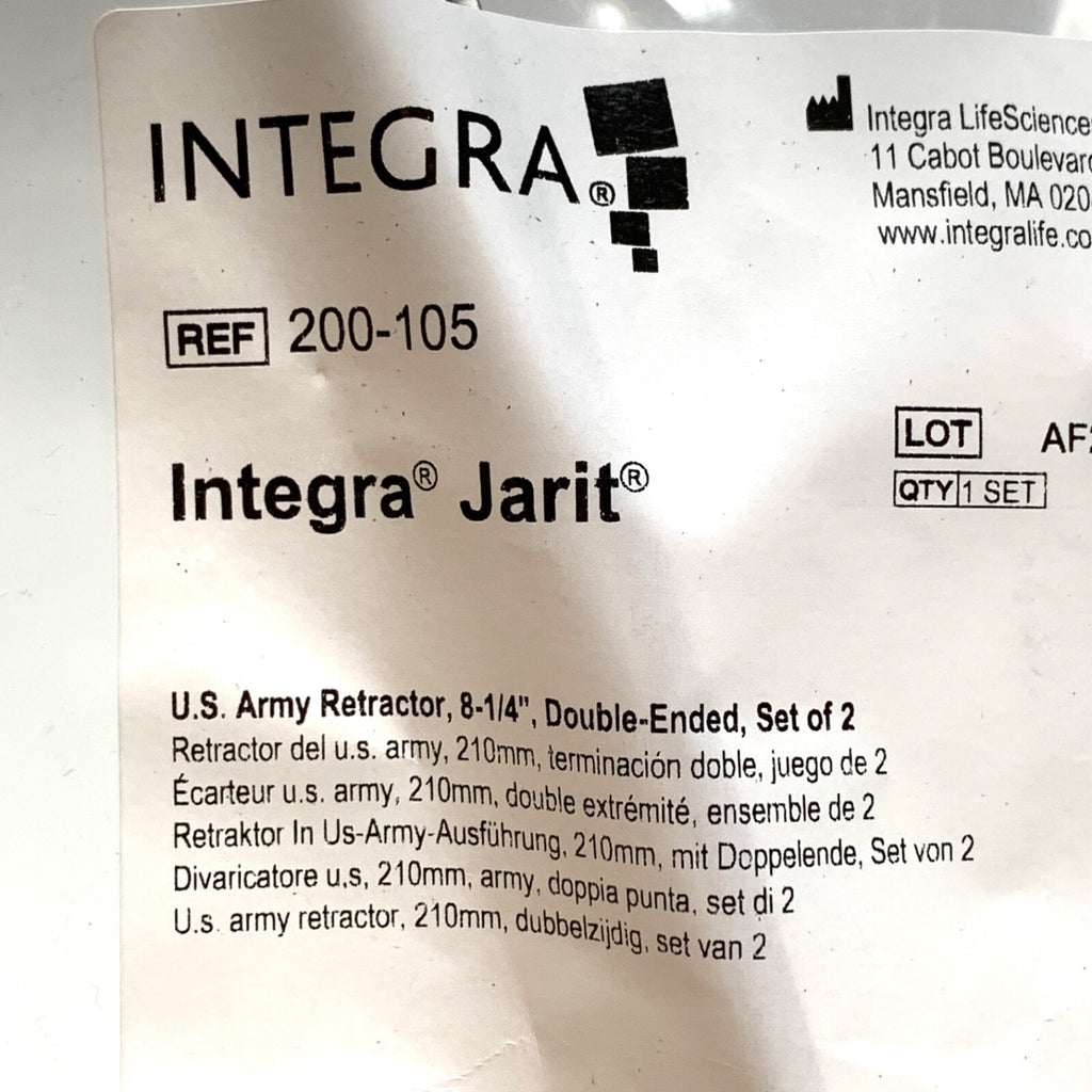 Integra Jarit REF 200-105, U.S. Army Retractor Set of 2, 8-1/4" Double Ended