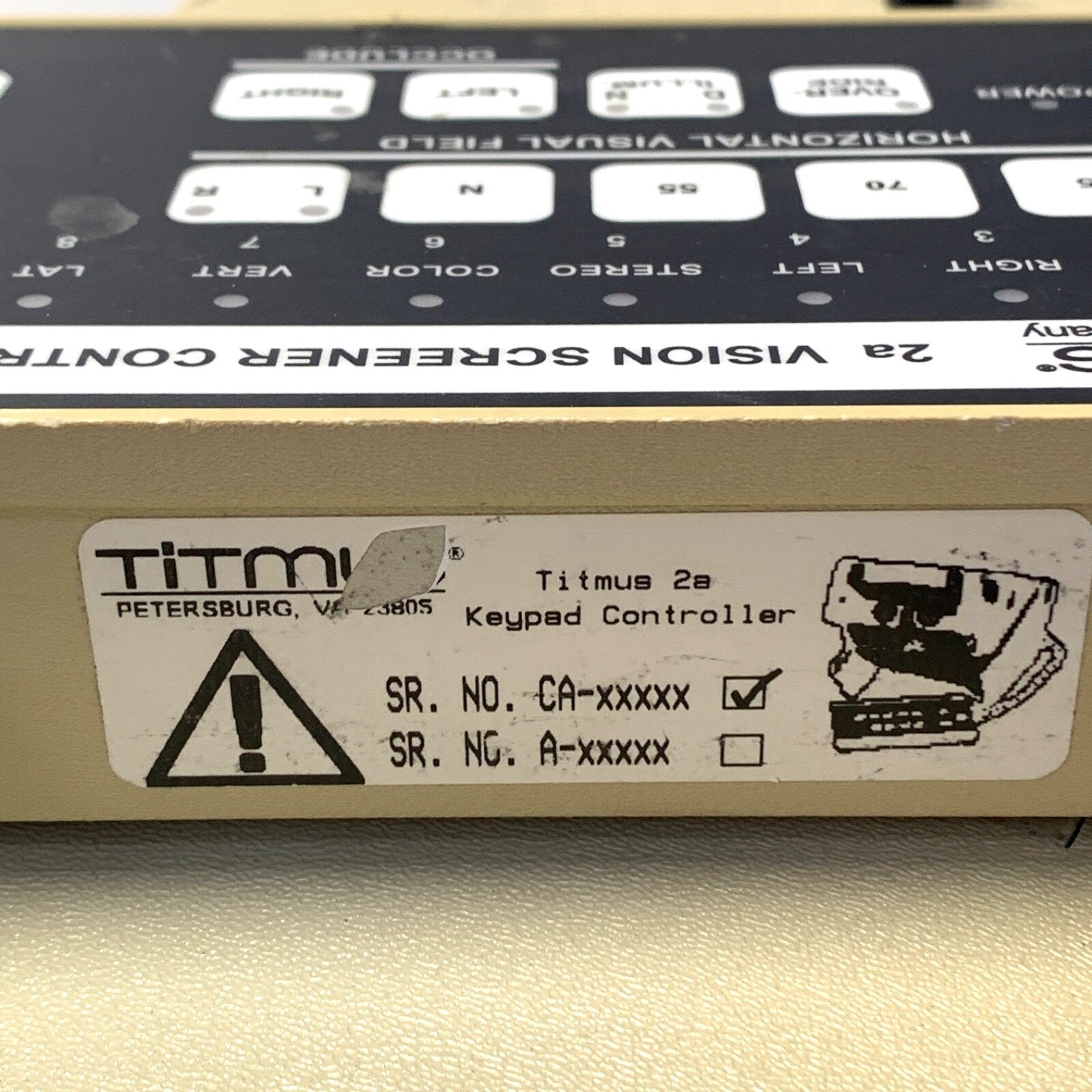 Titmus REF 2a Vision Screener w/ Keypad Controller