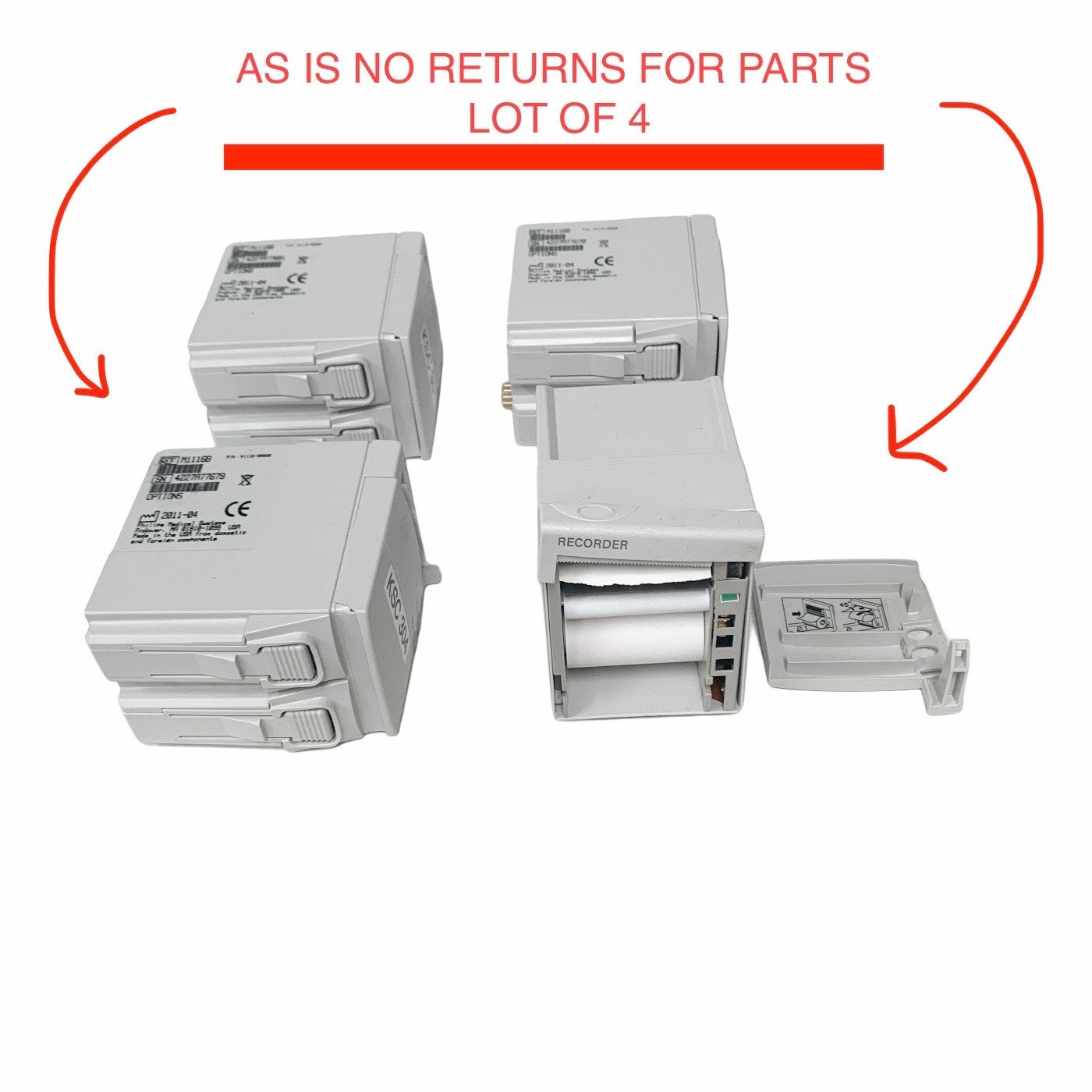 Lot of 4 Philips M1116B Medical Recorder Module For Repair AS-IS