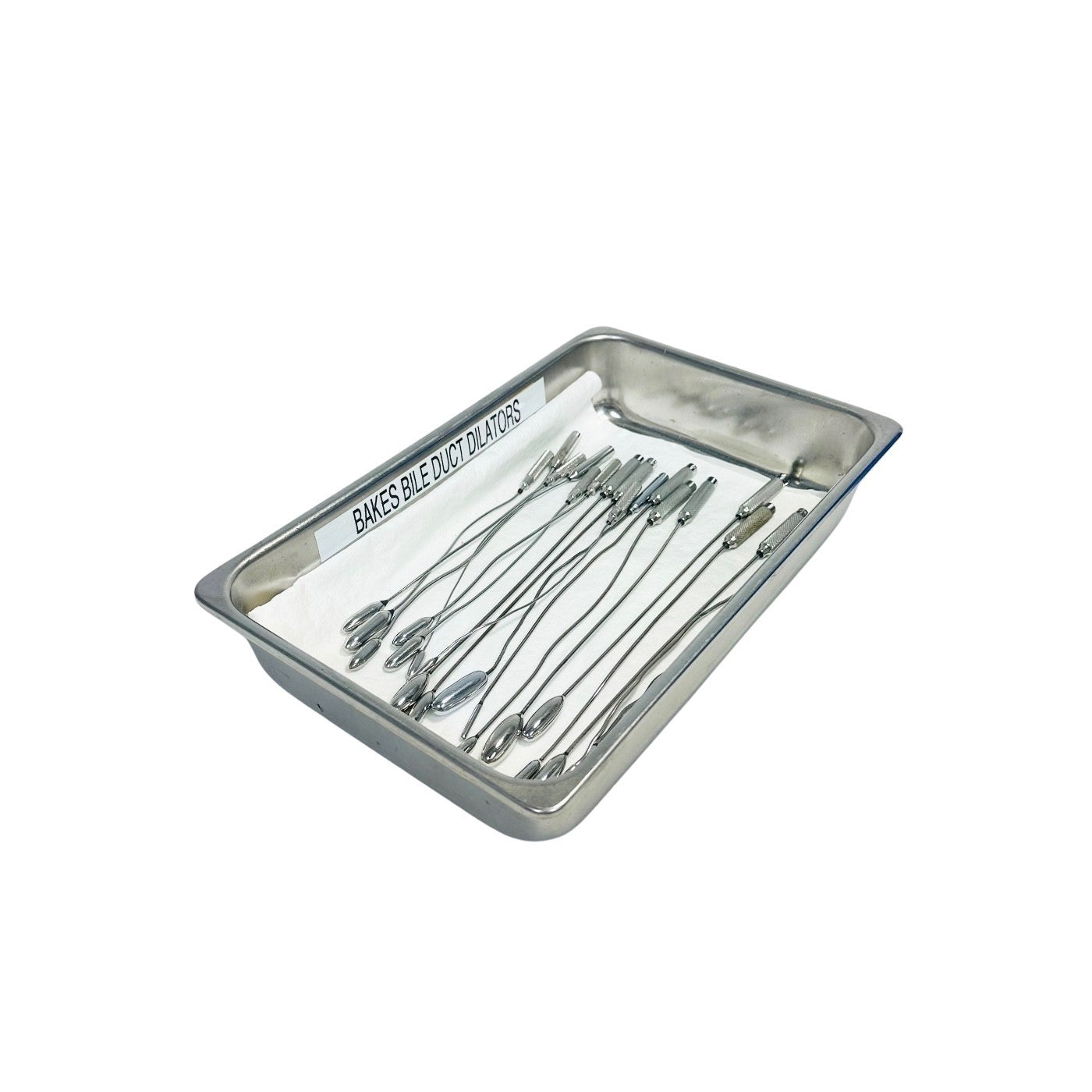 Pilling  / Others Bakes Bile Duct Dilators ( Lot Of 18 ) W/ Steel Tray