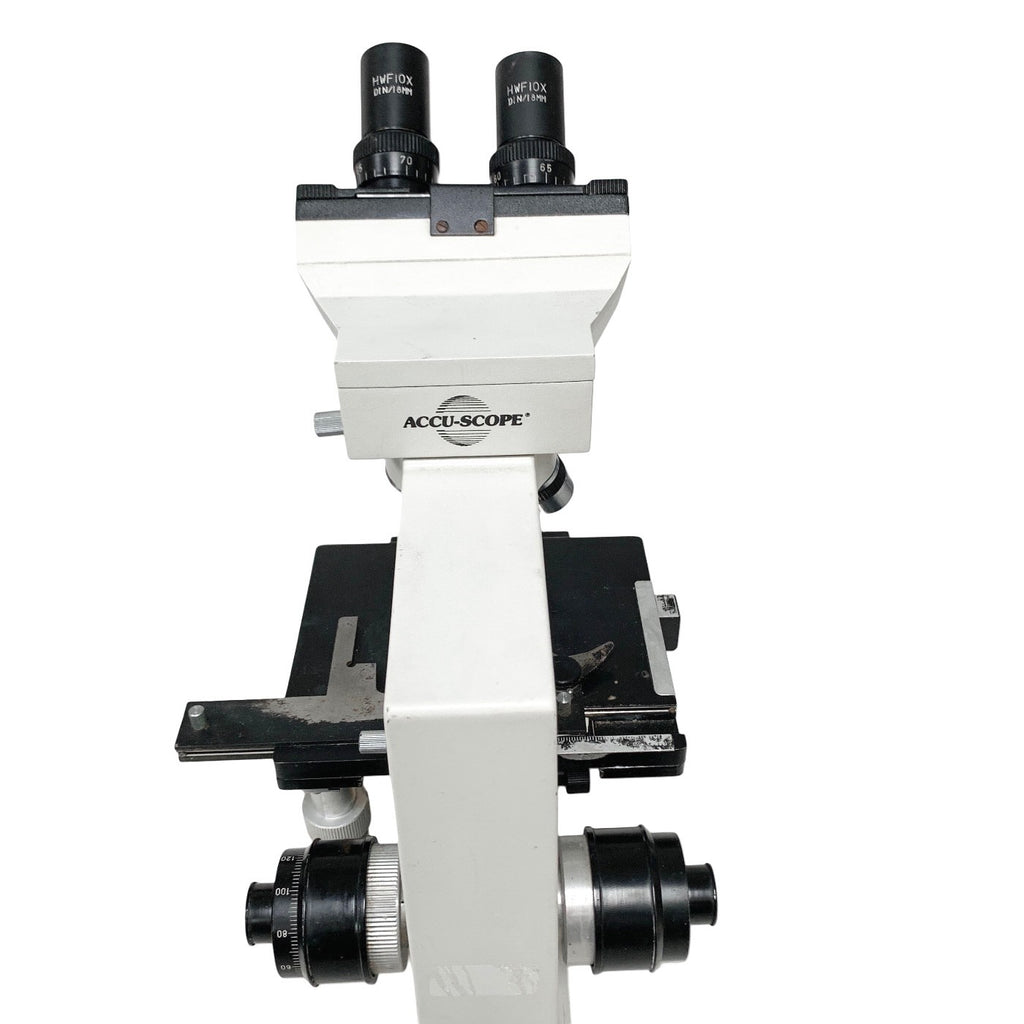 ACCU-SCOPE REF 1812WSWH, BINOCULAR MICROSCOPE,  w/ 4x, 10x, 40x, 100x OBJECTIVE