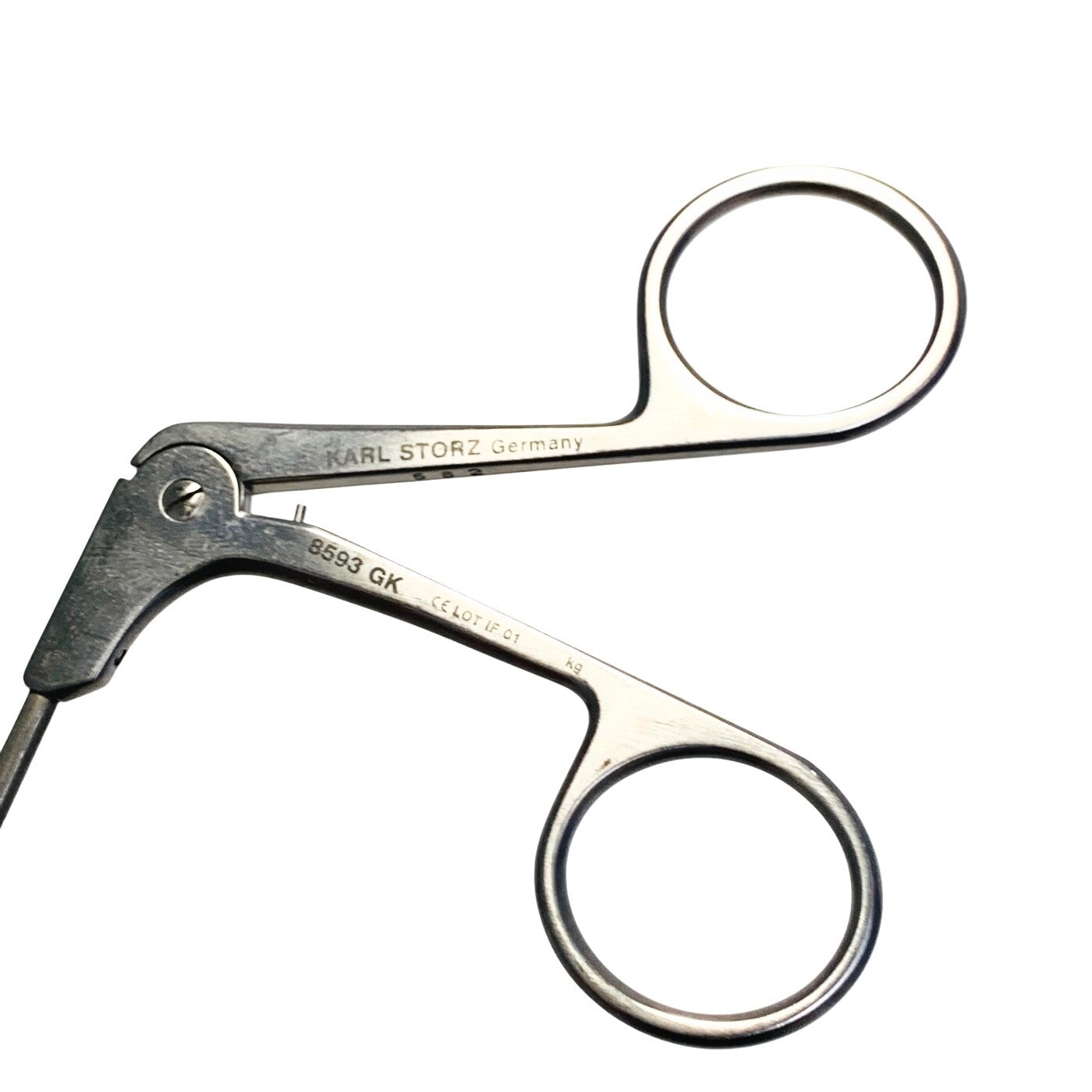 Karl Storz REF 8593GK, LARYNGEAL ALLIGATOR FORCEPS, CURVED UP RIGHT