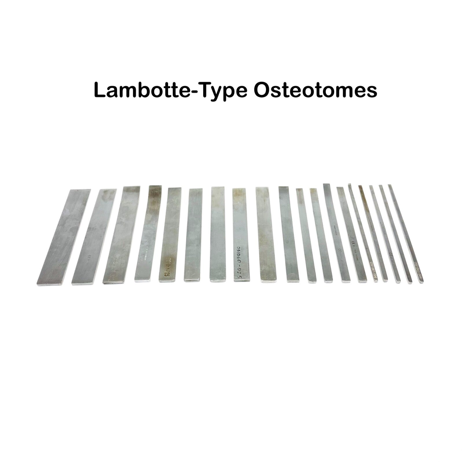 V. MUELLER / ZIMMER /K MEDIC Lambotte-Type Osteotomes Different Sizes LOT OF 19