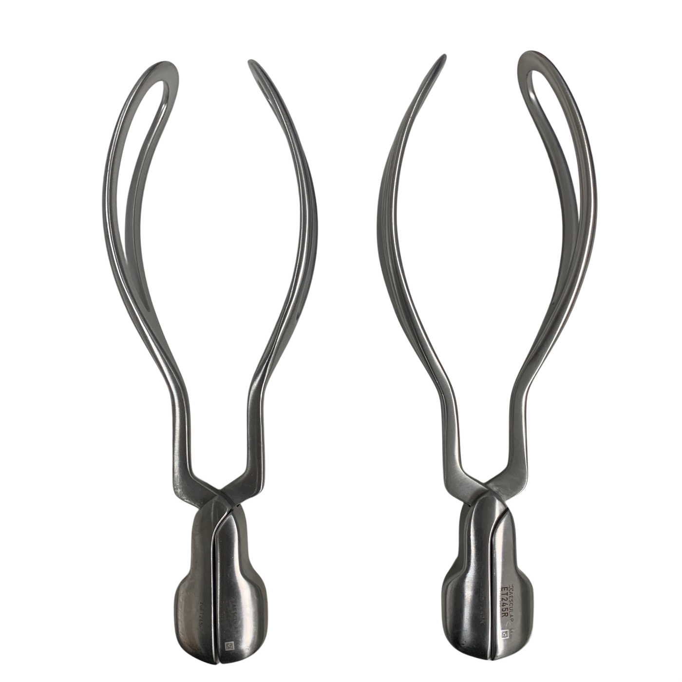 AESCULAP ET245R LOT OF 2 Simpson Obstetrical Forceps Fenestrated Jaws Gynecology