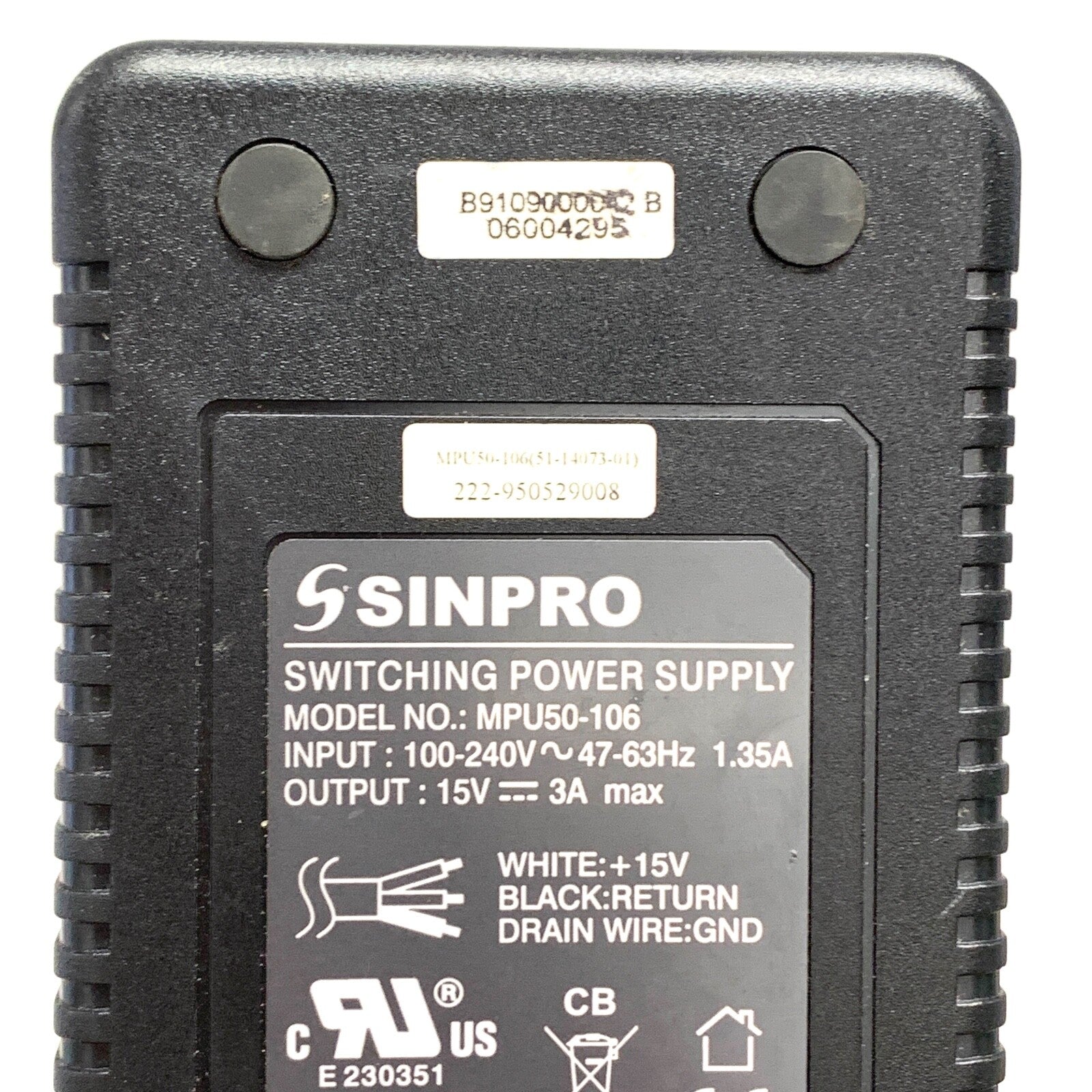 Sinpro REF MPU50-106 Switching Power Supply, 15V