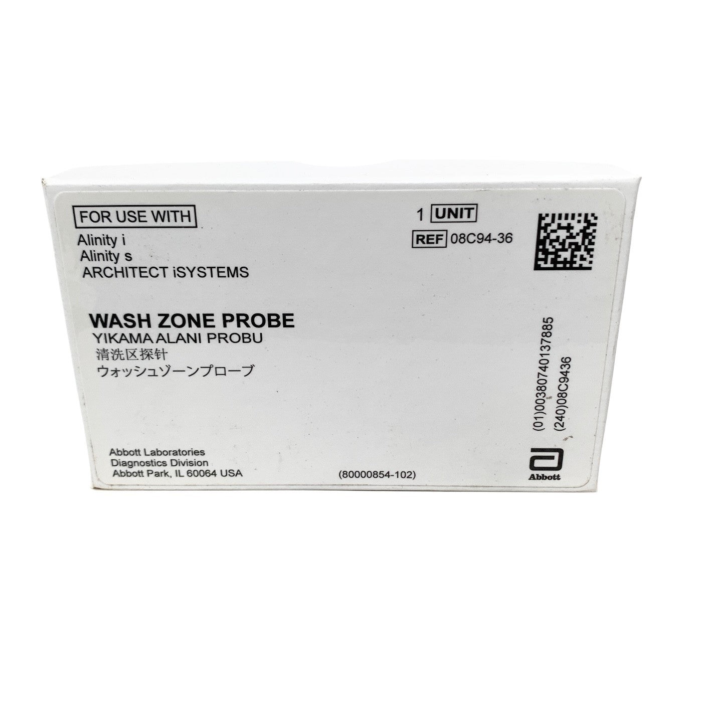 ABBOTT REF 08C94-36, WASH ZONE PROBE, ARCHITECT iSYSTEMS