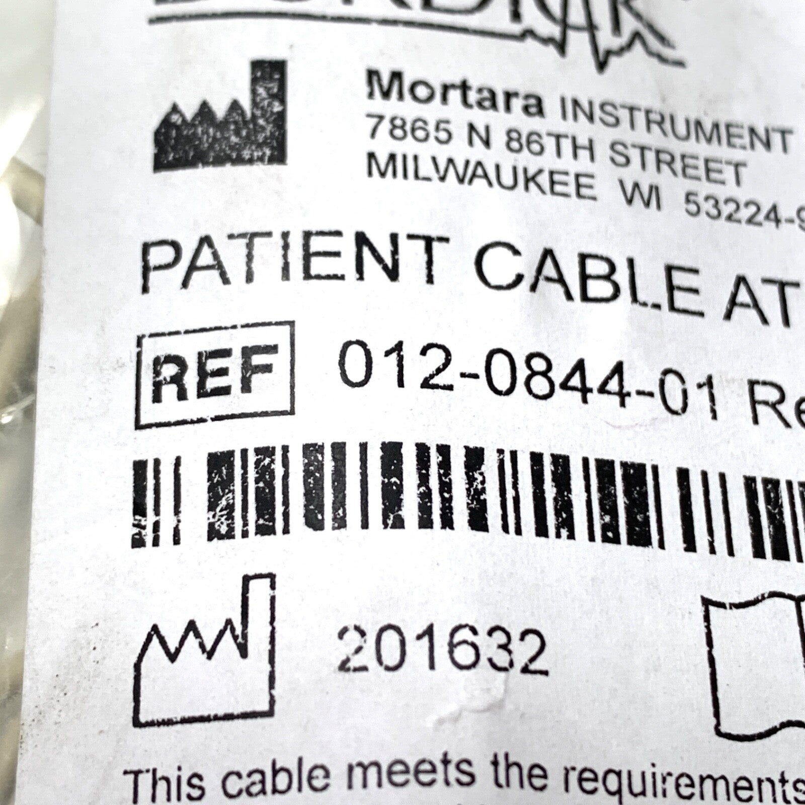 Mortara REF 012-0844-01, Burdick Patient Cable Atria 8x100 10 Lead
