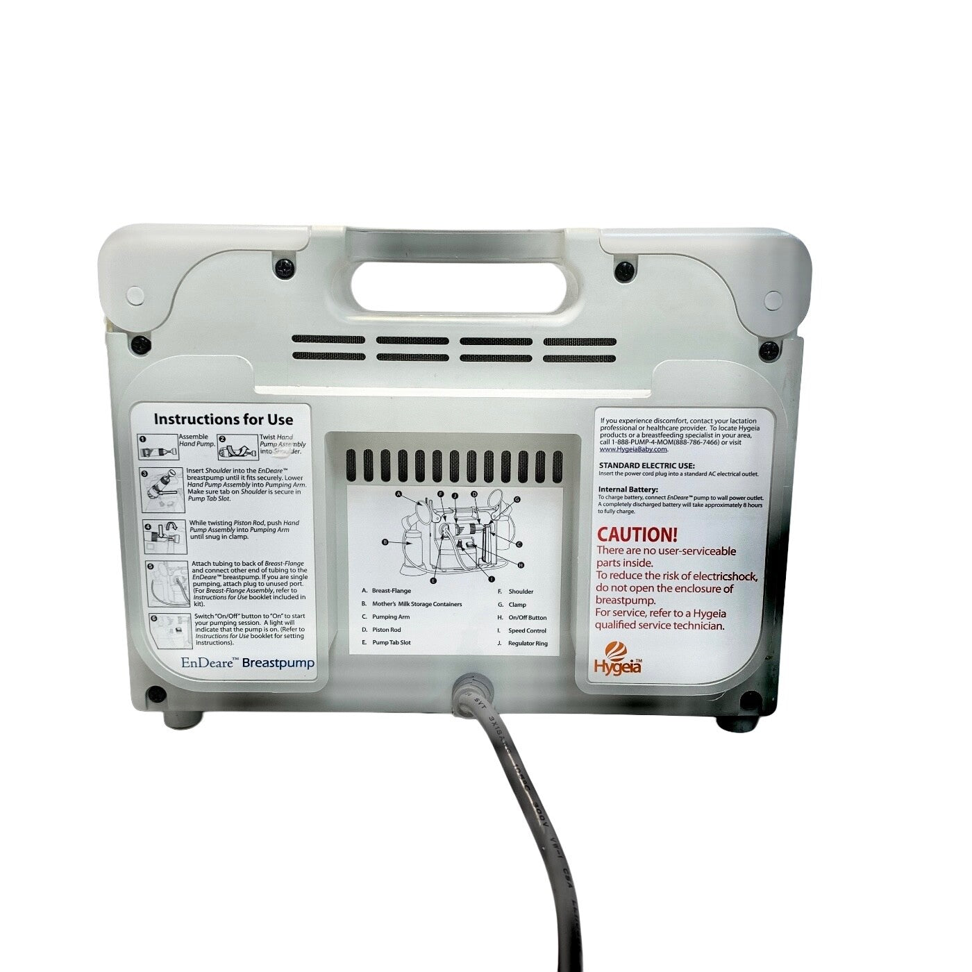Hygeia Endeare REF 10-0025 Hospital Grade Double Electric Breast Pump Unit