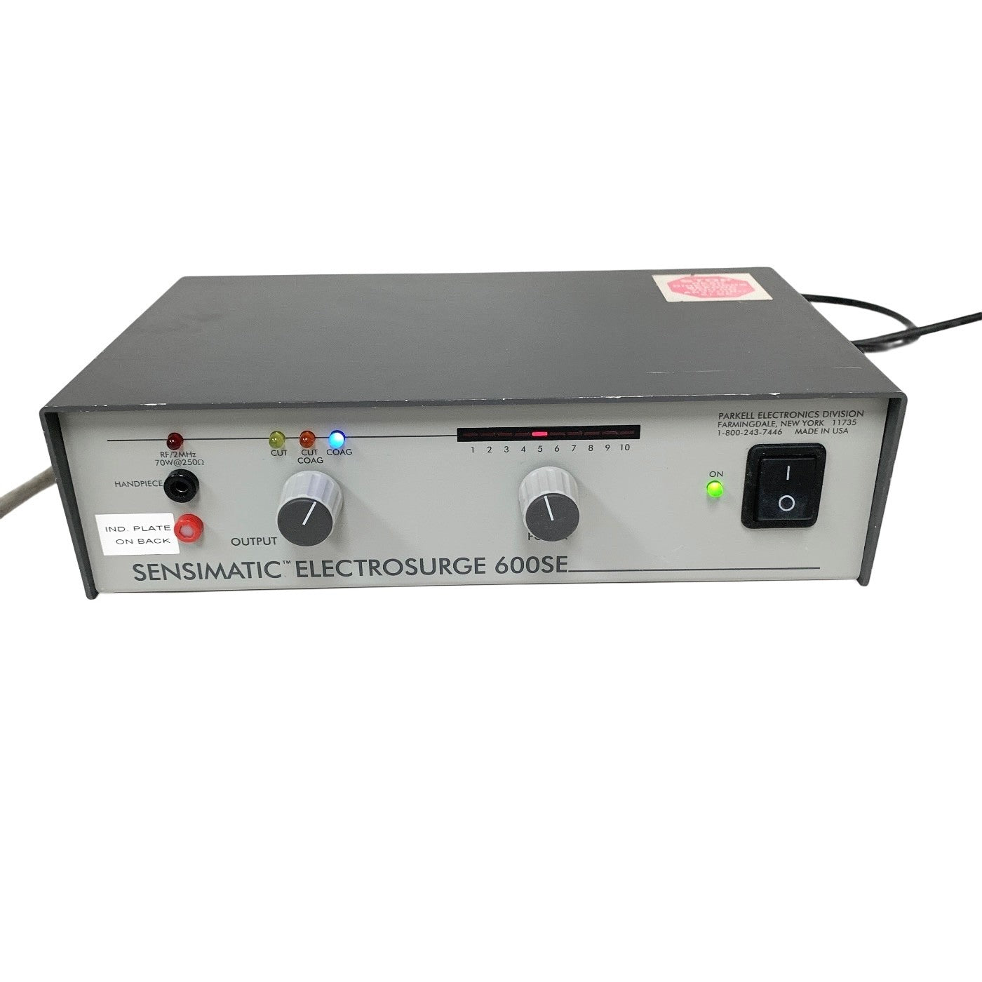 PARKELL SENSIMATIC REF 600SE, ELECTROSURGERY UNIT, W/ FOOTSWITCH & 2 HANDPIECE
