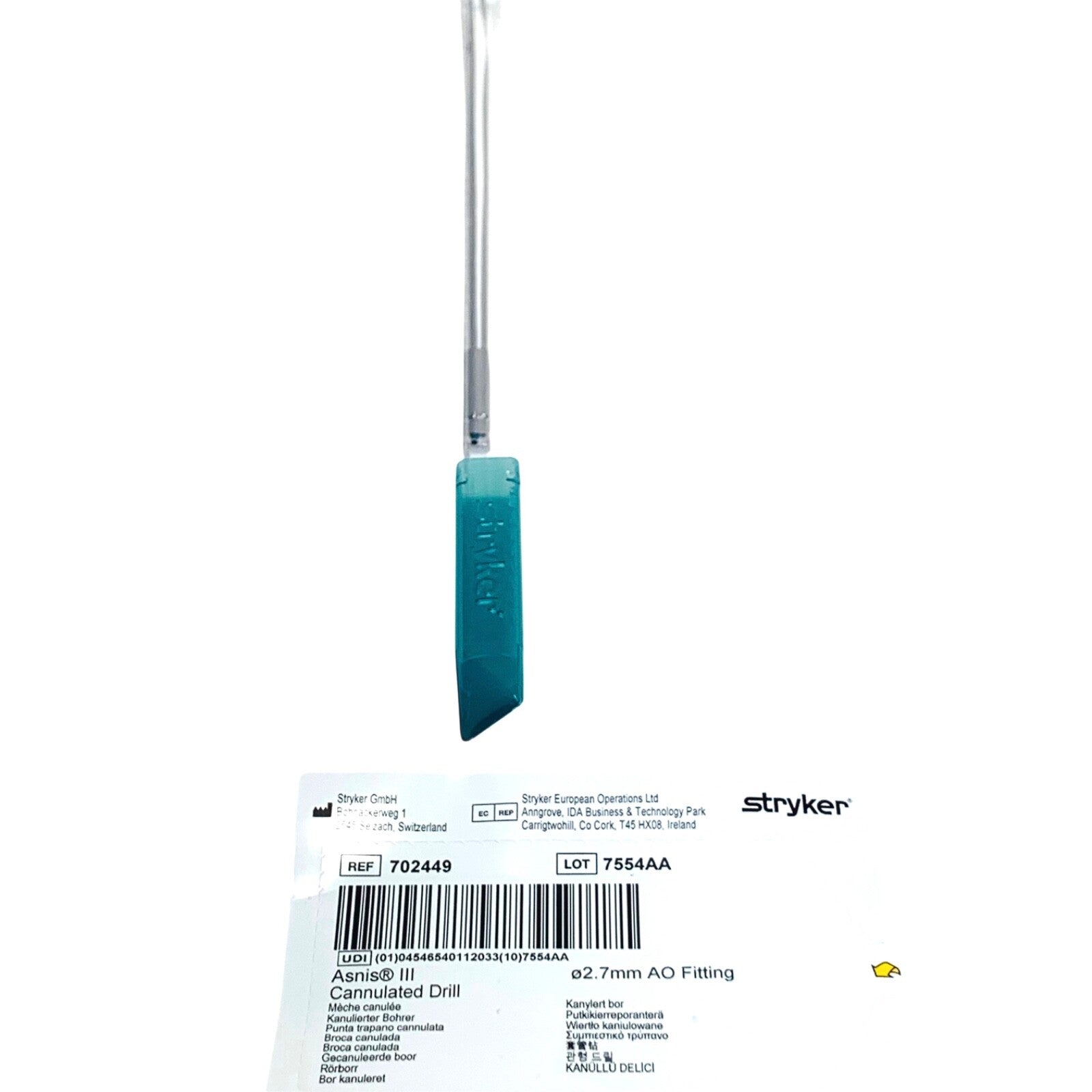 STRYKER REF 702449, ASNIS III, CANNULATED DRILL