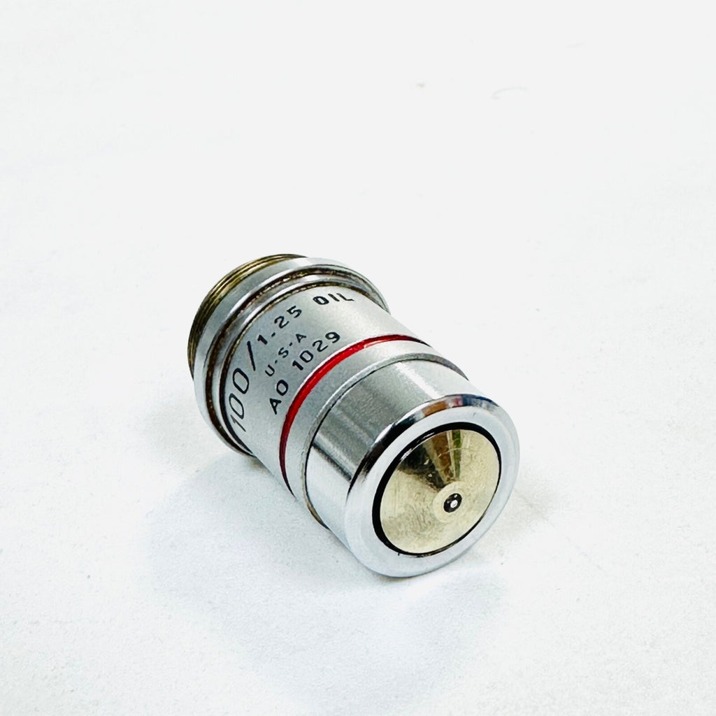 AO 1029  100/ 1.25 0IL PLAN ACHRO Microscope Objective Lens Made in USA