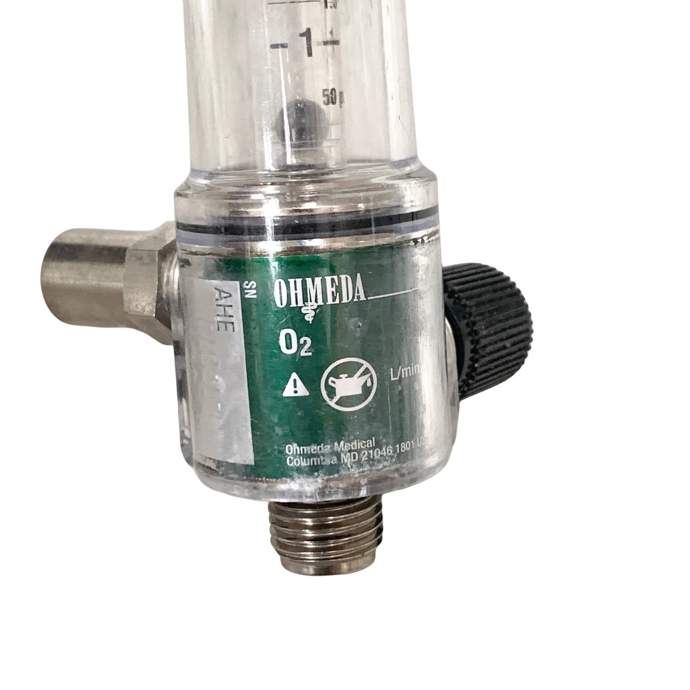 Ohmeda Oxygen Flowmeter O2 0-15 LPM Medical Gas Flow Meter