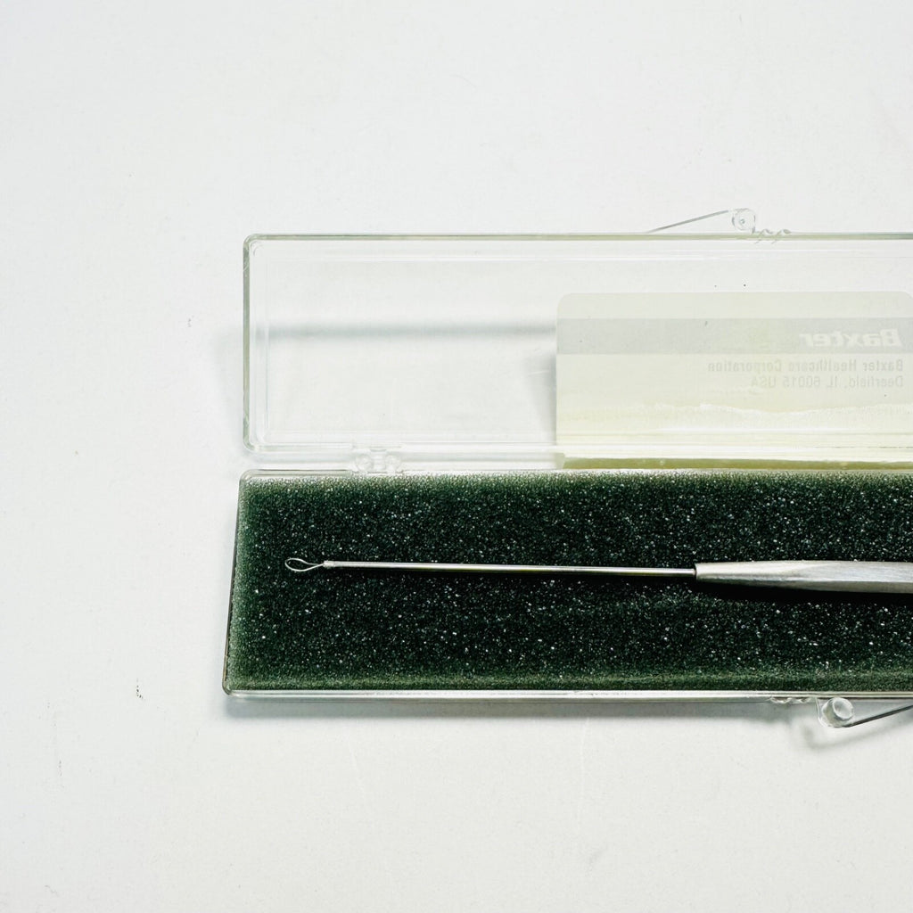 V. MUELLER AU5610 Ear Billeau Curette Loop, Round Knurled Handle Small Tip 7 In.