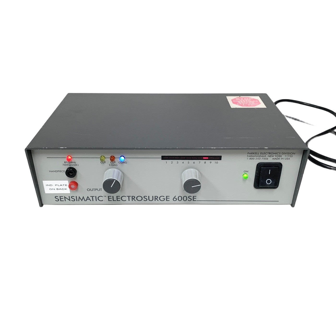 PARKELL SENSIMATIC REF 600SE, ELECTROSURGERY UNIT, W/ FOOTSWITCH & 2 HANDPIECE
