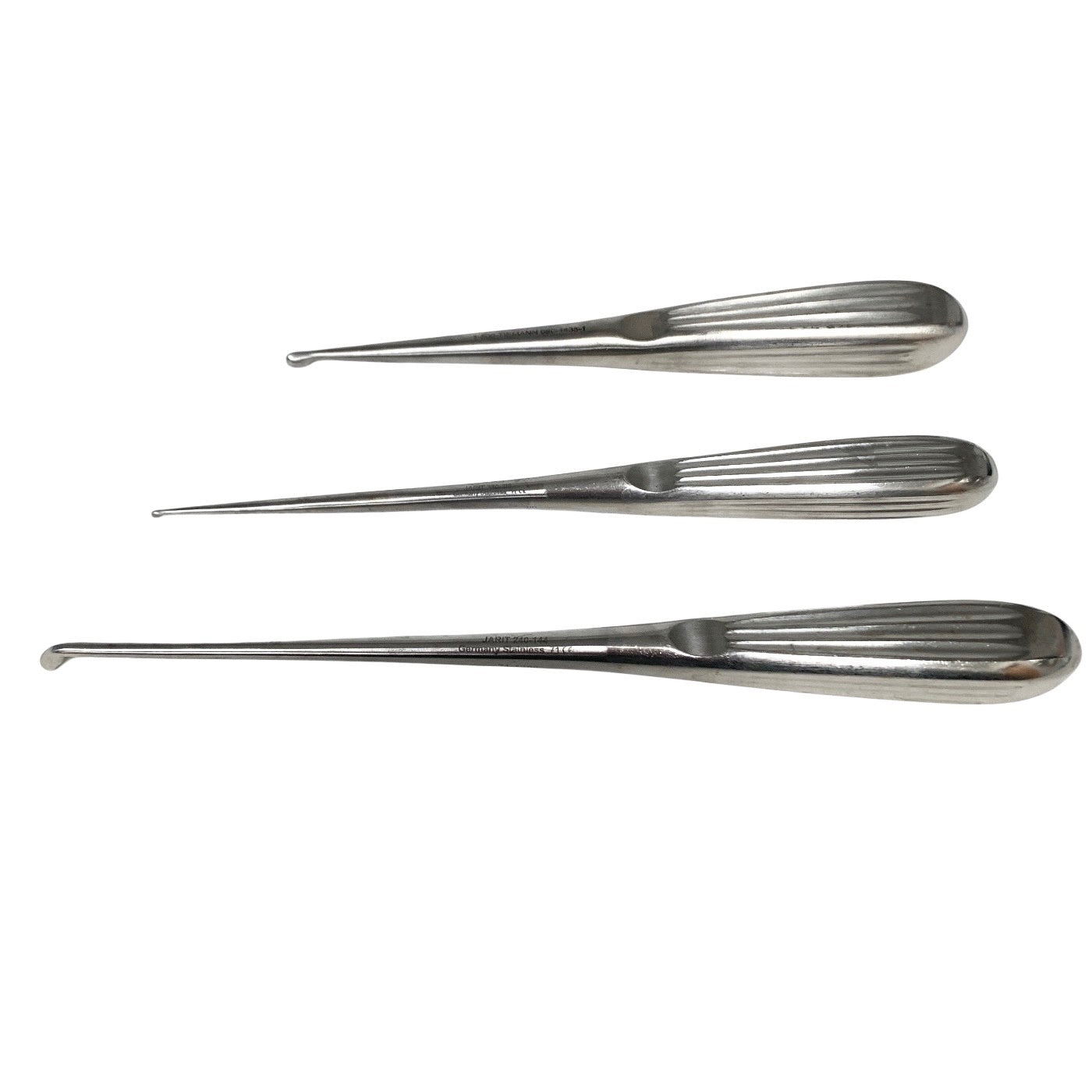 JARIT REF 240-144, 380-215, TIEMANN CUP CURETTE, LOT OF 3 EACH