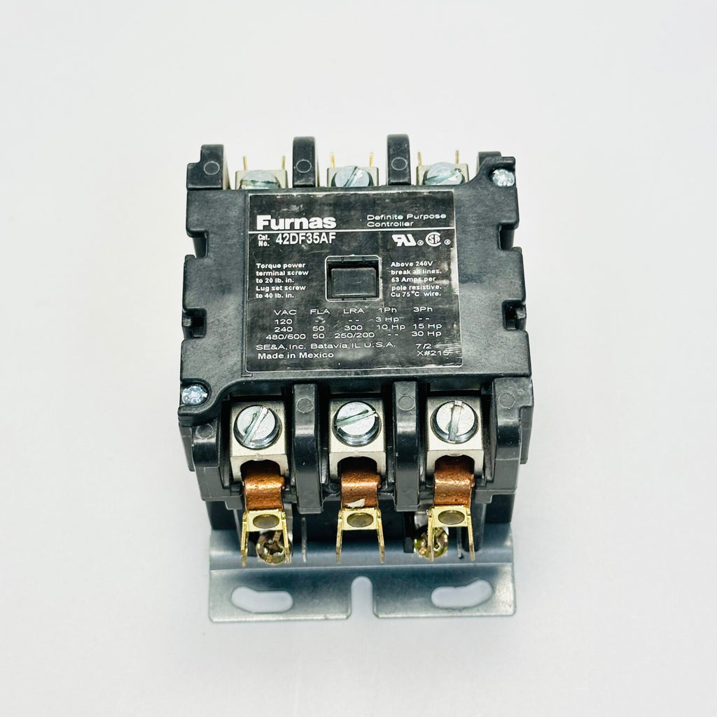 FURNAS 42DF35AF Definite Purpose Contactor, 3-Pole, 50A, 110-120VAC Coil