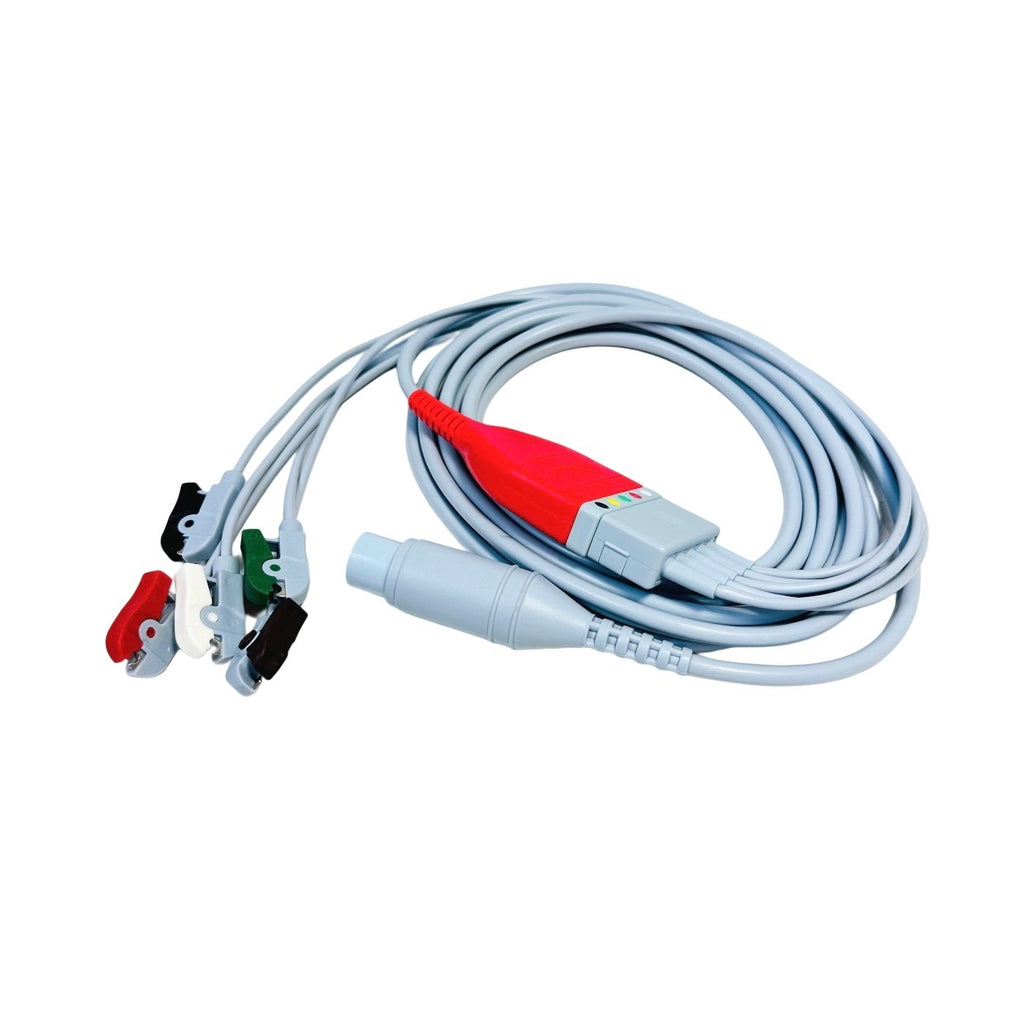 MINDRAY 0012-00-1255-05 Straight 3/5 Lead Ecg Cable - 10 Ft