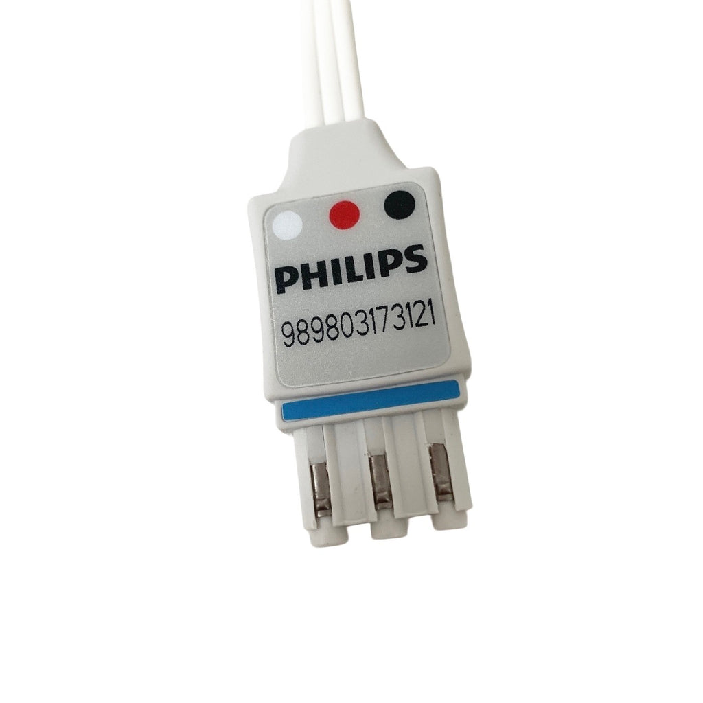 PHILIPS REF 989803173121, 3- Lead Set, Disposable, Bedside, AAMI, Single Patient