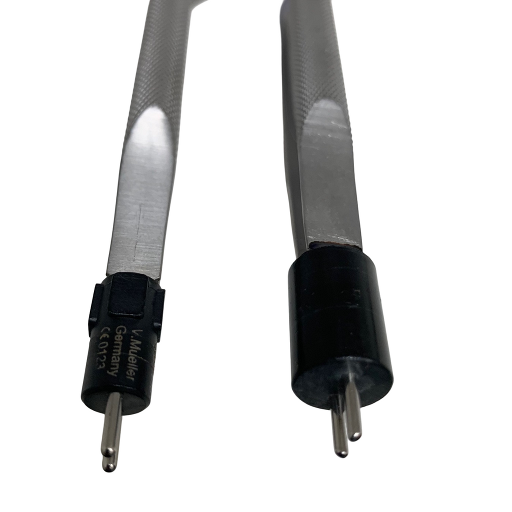 V. Mueller Rhoton Bayonet Bipolar Forceps set of 2 pieces. 8inch and 10inch