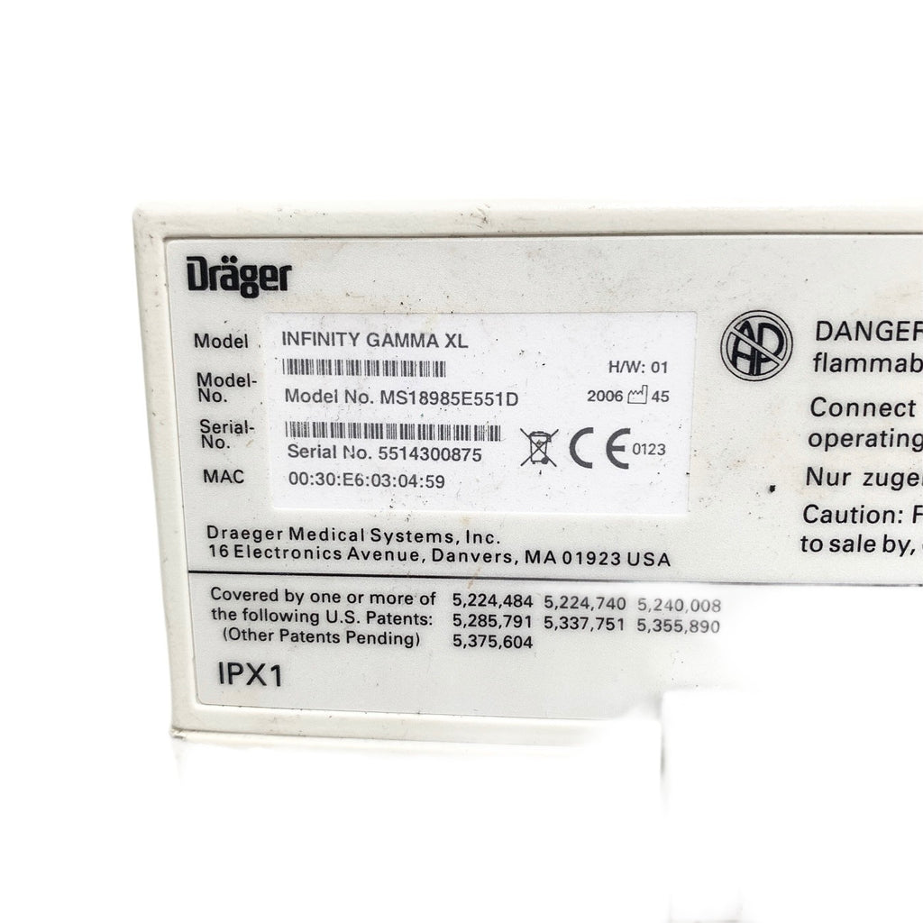 Drager REF MS18985E551D, Infinity Gamma XL, w/ MODULE & POWER SUPPLY