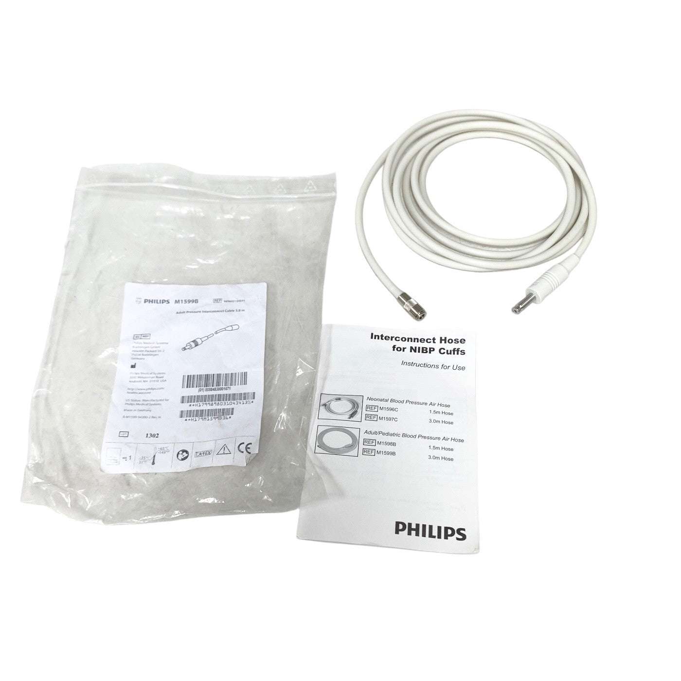 PHILIPS REF M1599B, 989803104341 Adult Pressure Interconnect Cable 3.0 m
