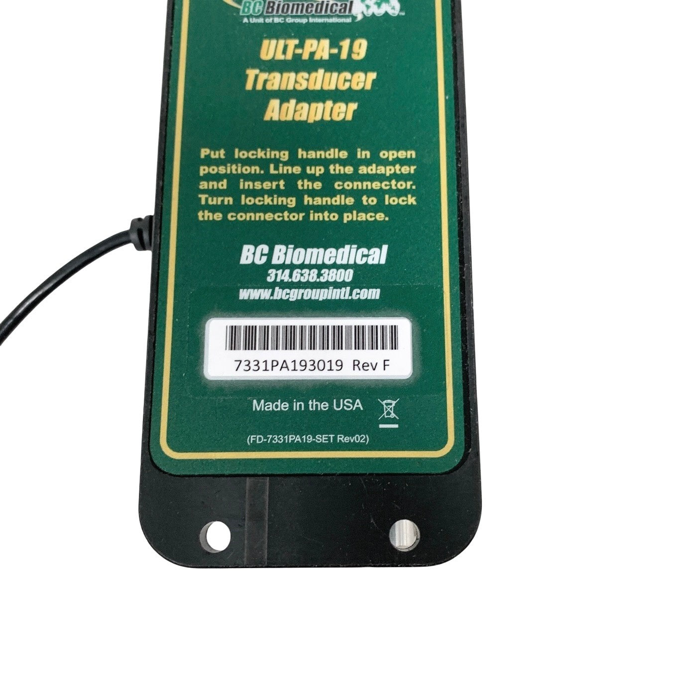 BC Biomedical Ref ULT-PA-19, Transducer Adapter