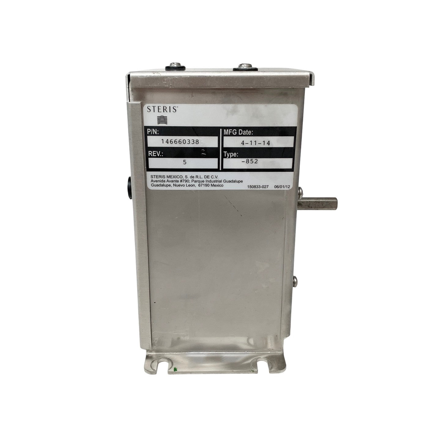 STERIS REF 146660338, MOTOR HOUSING ASSEMBLY TYPE -852, REV 5