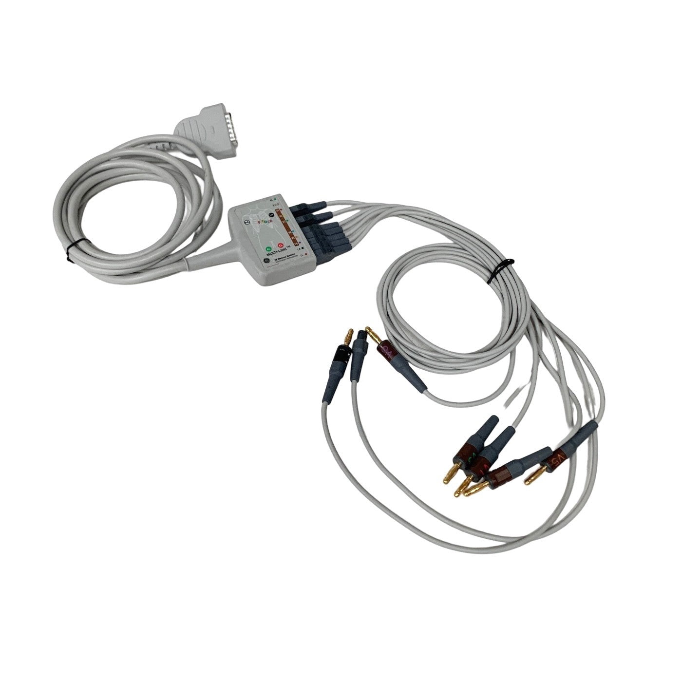 GE Multi-Link 10-Lead ECG EKG Trunk Cable Leadwires Banana Plug 22341809 Patient