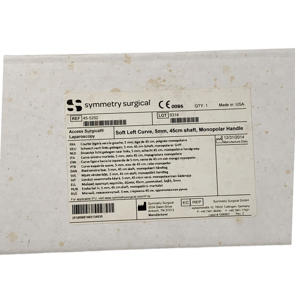 Symmetry Medical REF 45-5202, Soft Left Curve, 5mm, 45cm shaft, Monopolar Handle