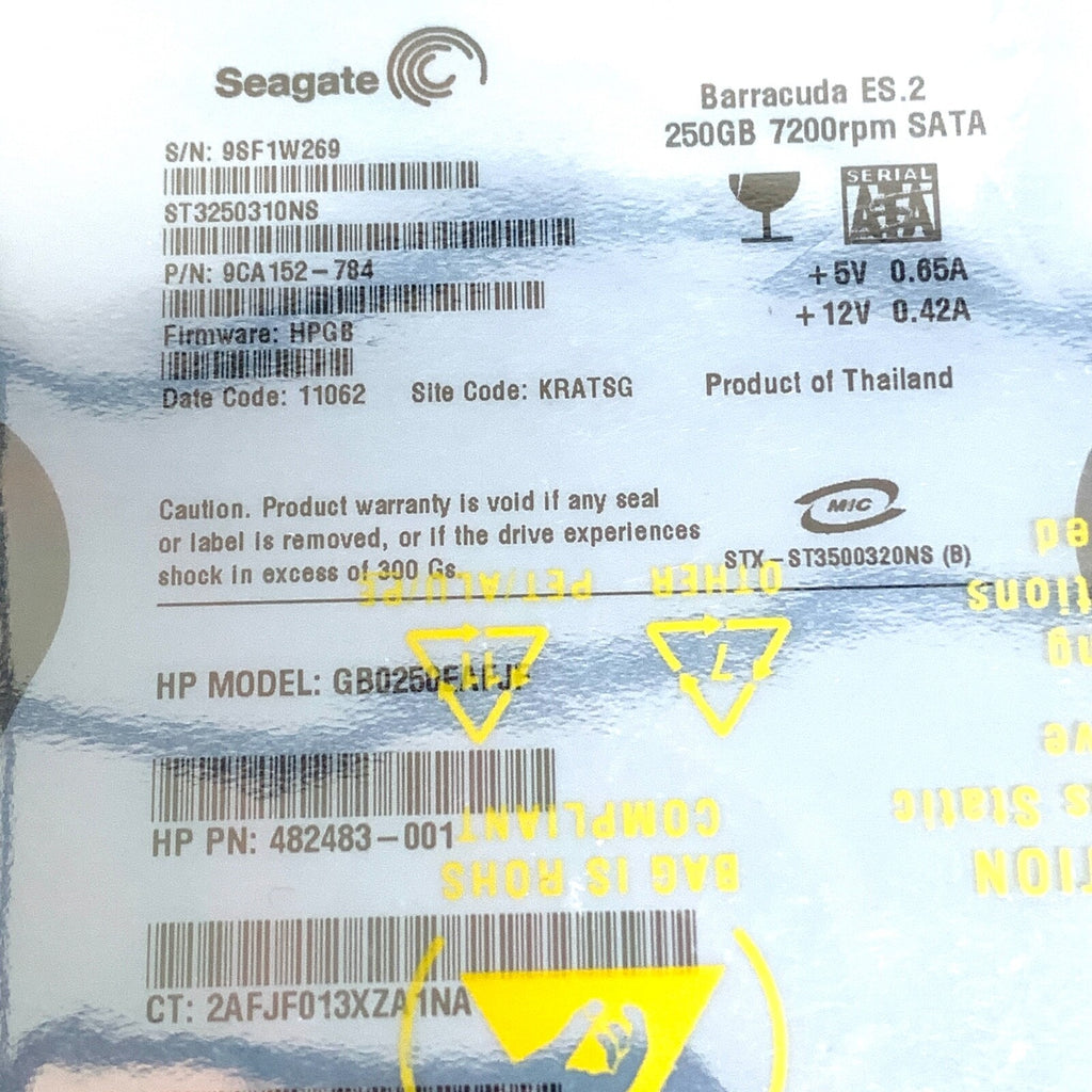 Seagate REF 9CA152-784, Barracuda ES2, 250GB 7200rpm SATA Disk
