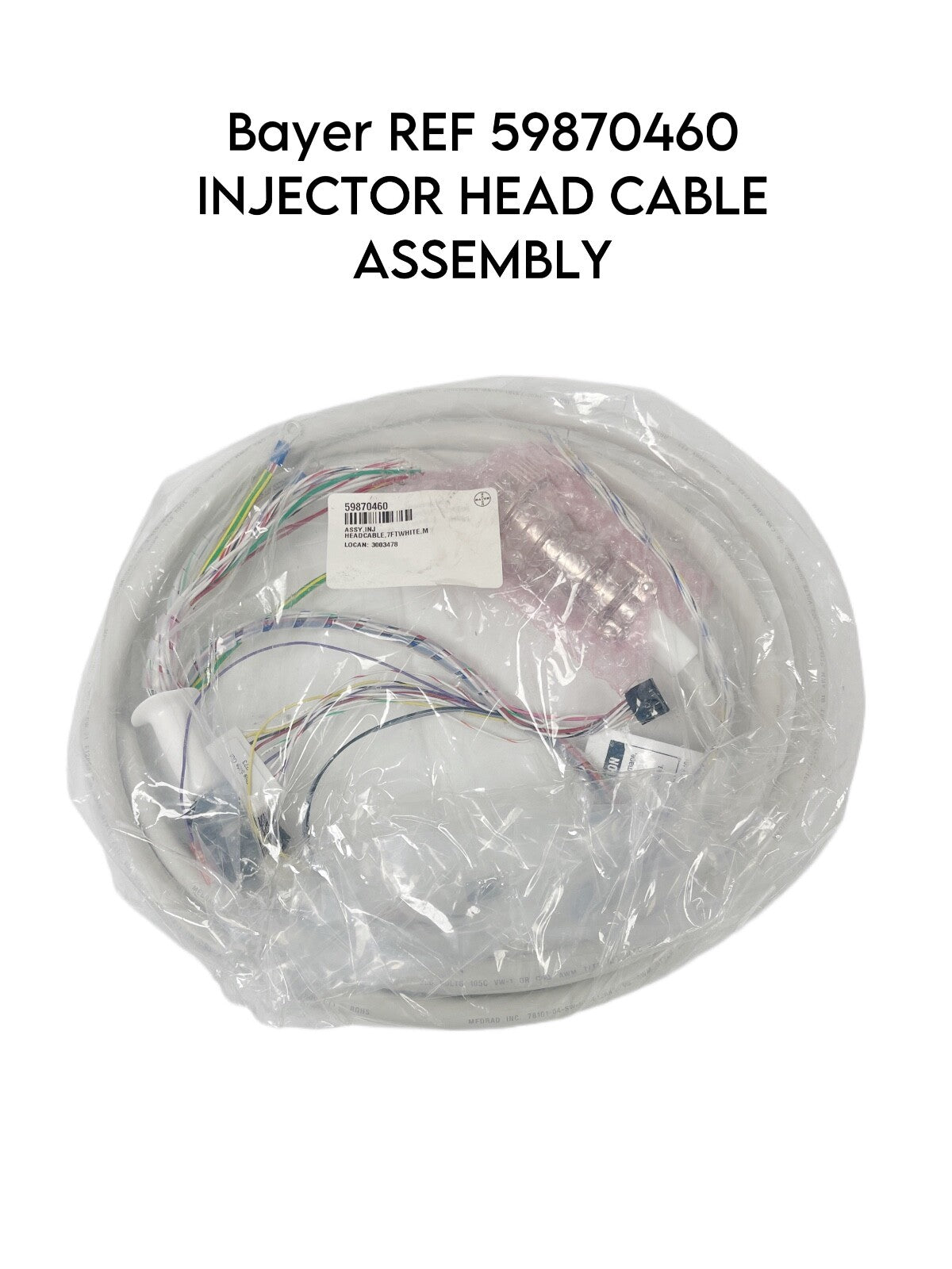 MEDRAD / Bayer Healthcare REF 59870460 Injector Head Cable Assembly, White, 7 Ft