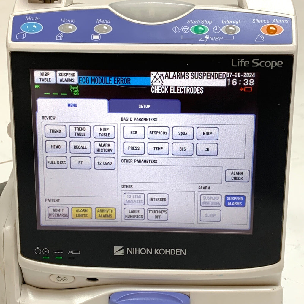 Nihon Kohden REF BSM-1753A, Nellcor Oximax SPO2, ECG, NIBP, TEMP, BIS w/ SC-170R