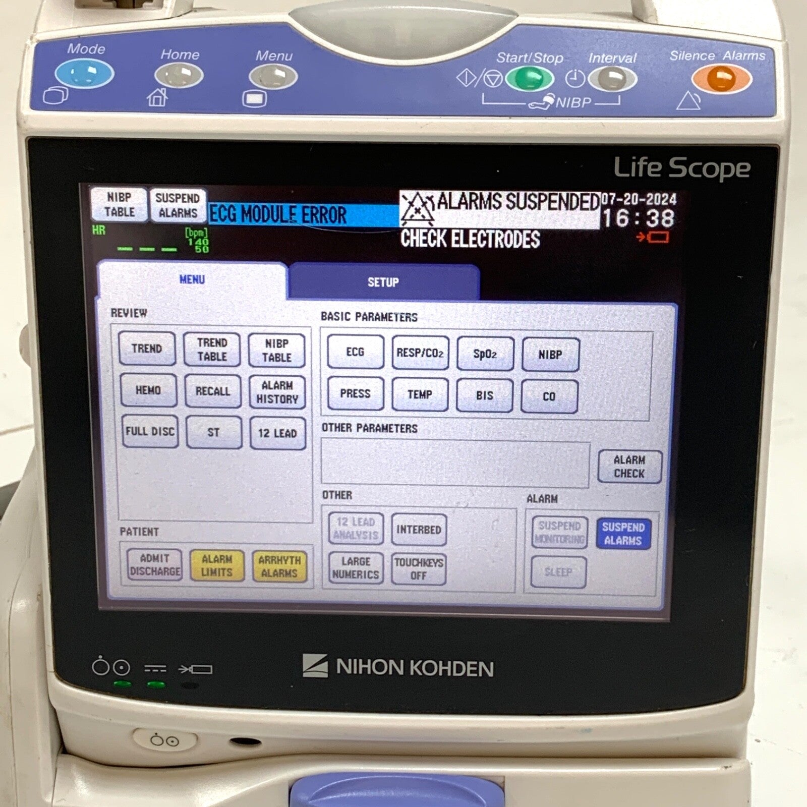 Nihon Kohden REF BSM-1753A, Nellcor Oximax SPO2, ECG, NIBP, TEMP, BIS w/ SC-170R