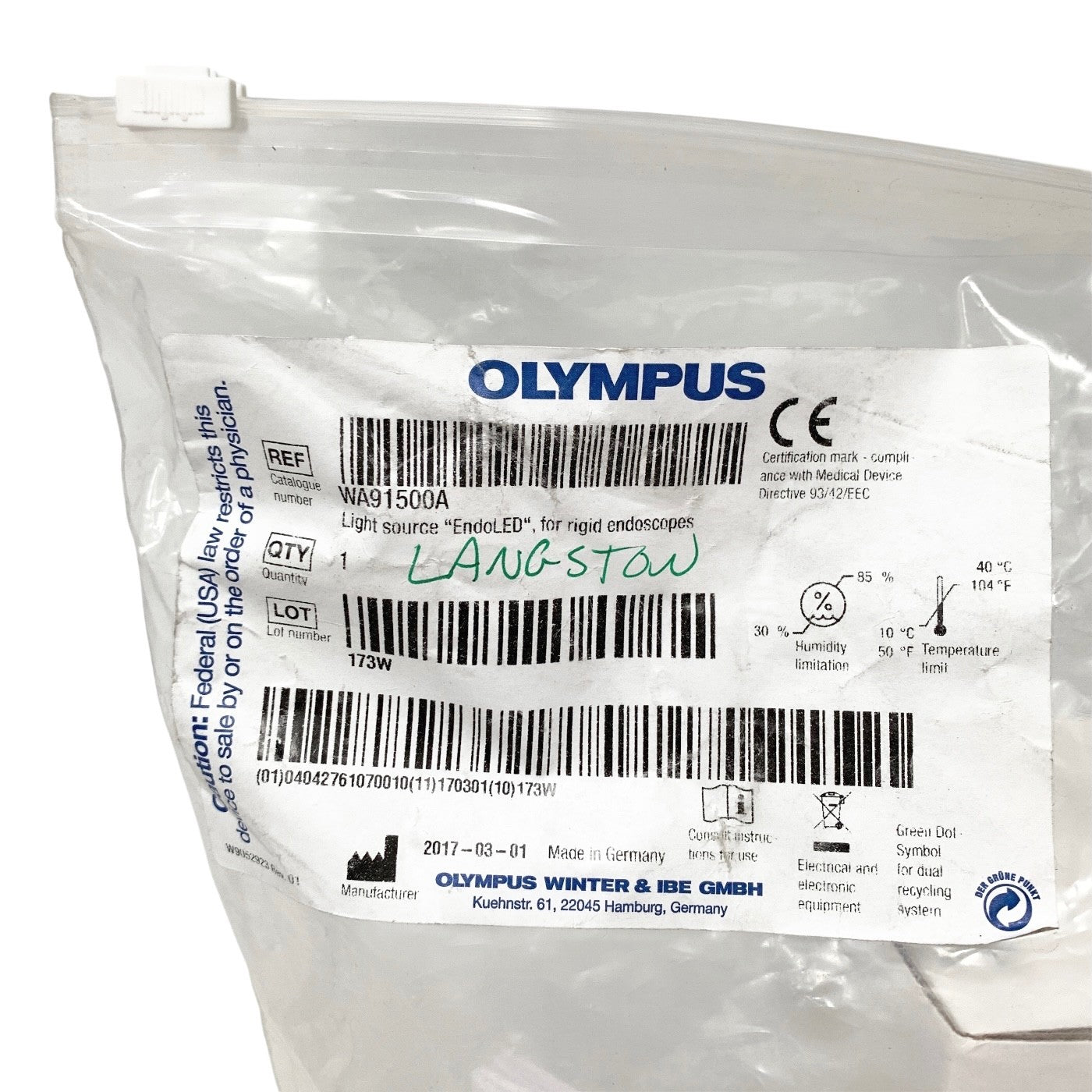 OLYMPUS REF WA91500A EndoLED Miniature External Light Source for Rigid Scopes