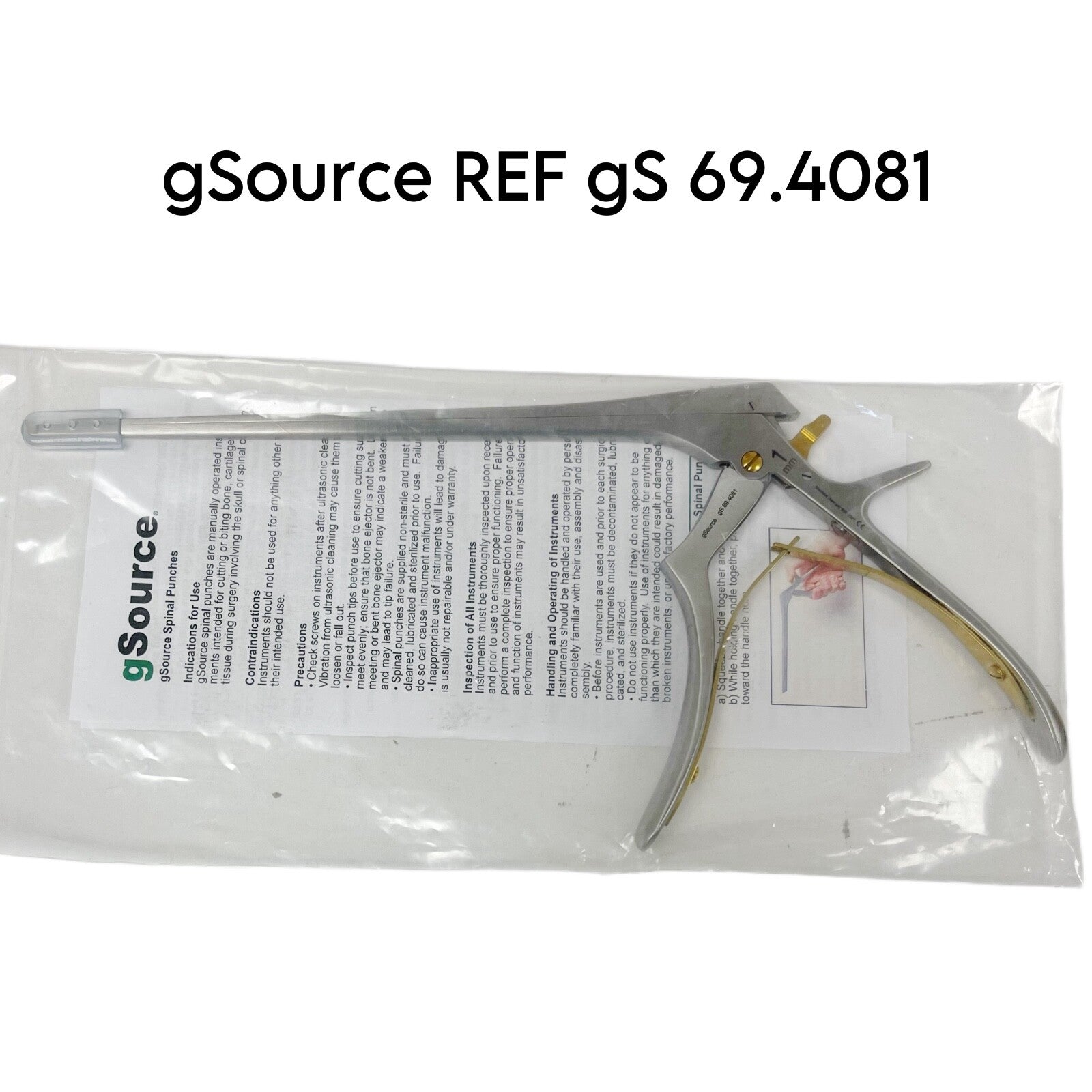 gSource REF gS 69.4081 Easy2Clean Kerrison Punch 8" forward 1mm thin foot plate