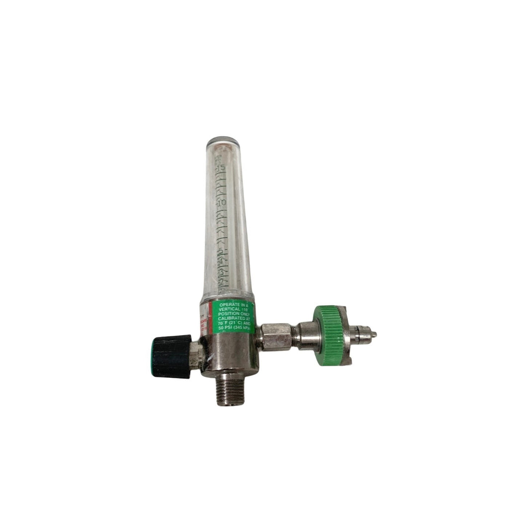 Ohio Medical Oxygen Flowmeter 0-15 LPM Thorpe Tube Side Inlet Diamond Adapter