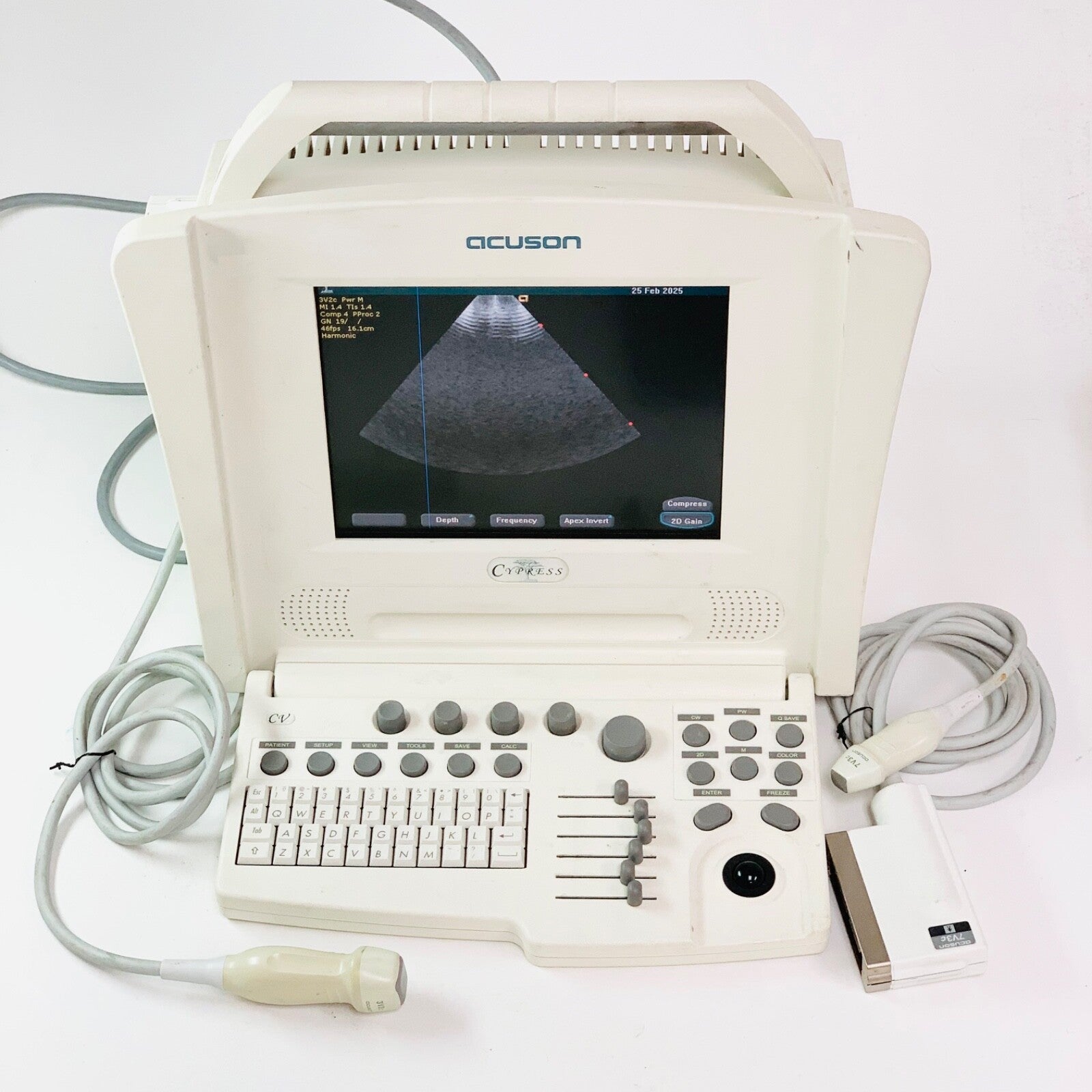 Acuson Cypress Ultrasound System with 7V3C, 3V2C Transducer
