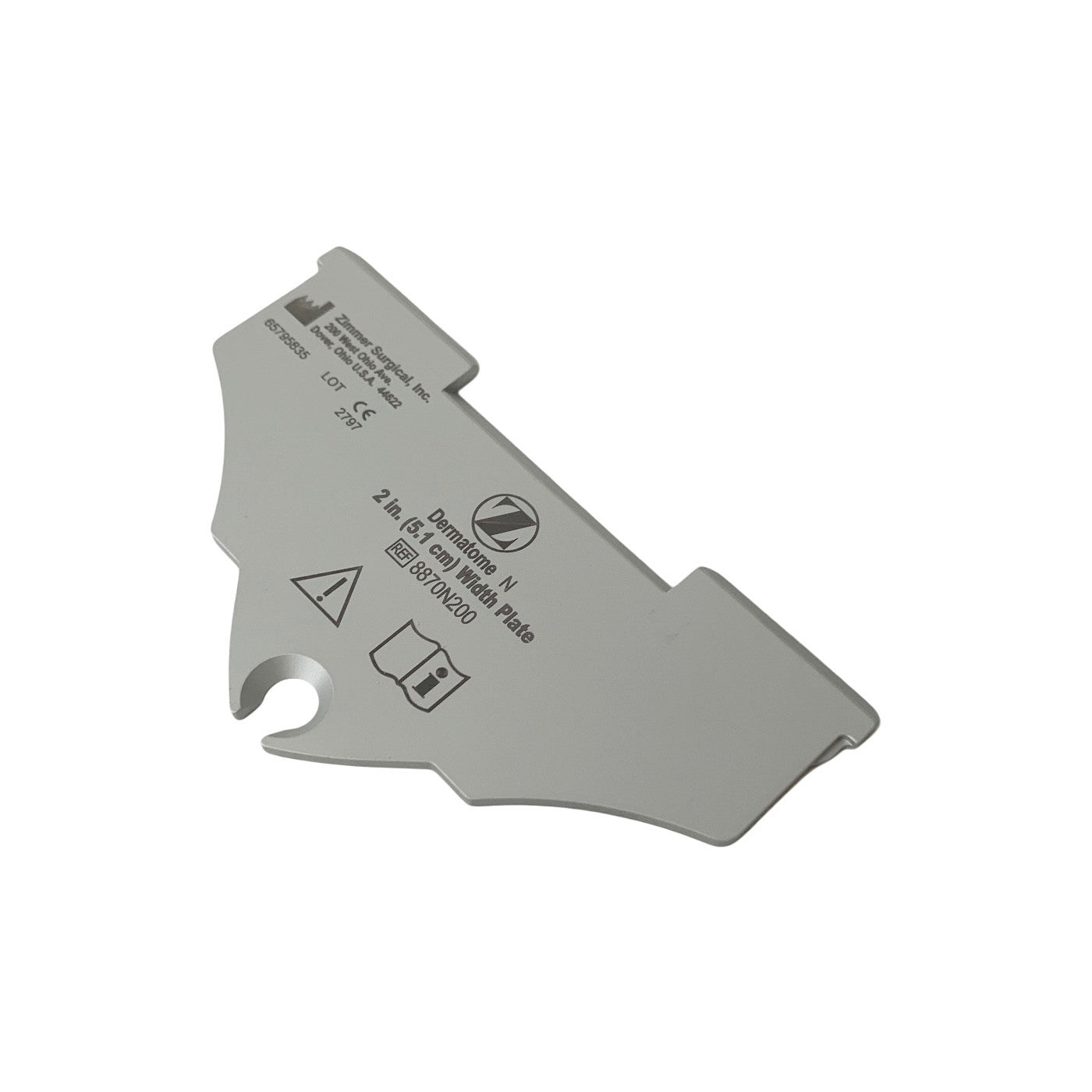 Zimmer REF 8870N200, Dermatome N 2 In. (5.1 cm) Width Plate