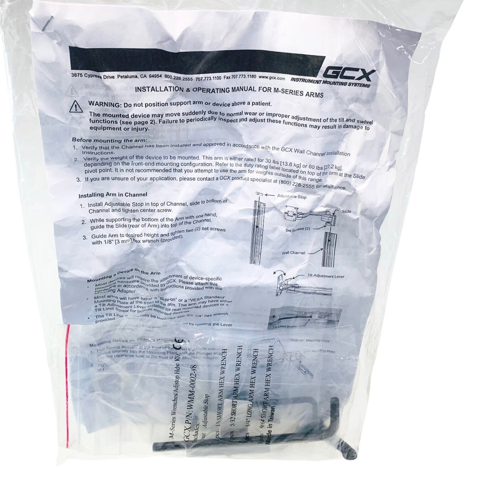 GCX M Series WMM-0001-01B, 10”/25..4cm Pivot Arm w/ Accessory